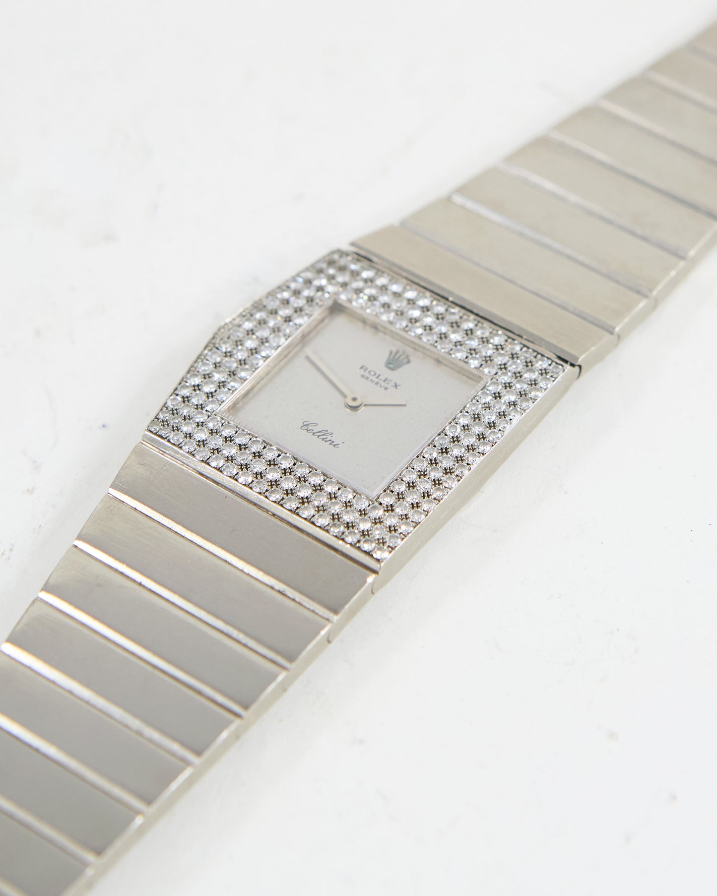 ROLEX KING MIDAS CELLINI ASYMMETRICAL IN WHITE GOLD WITH FACTORY DIAMONDS