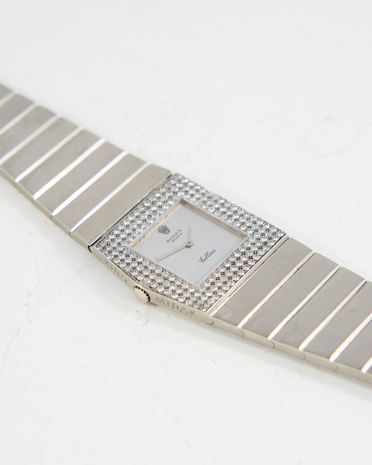 ROLEX KING MIDAS CELLINI ASYMMETRICAL IN WHITE GOLD WITH FACTORY DIAMONDS