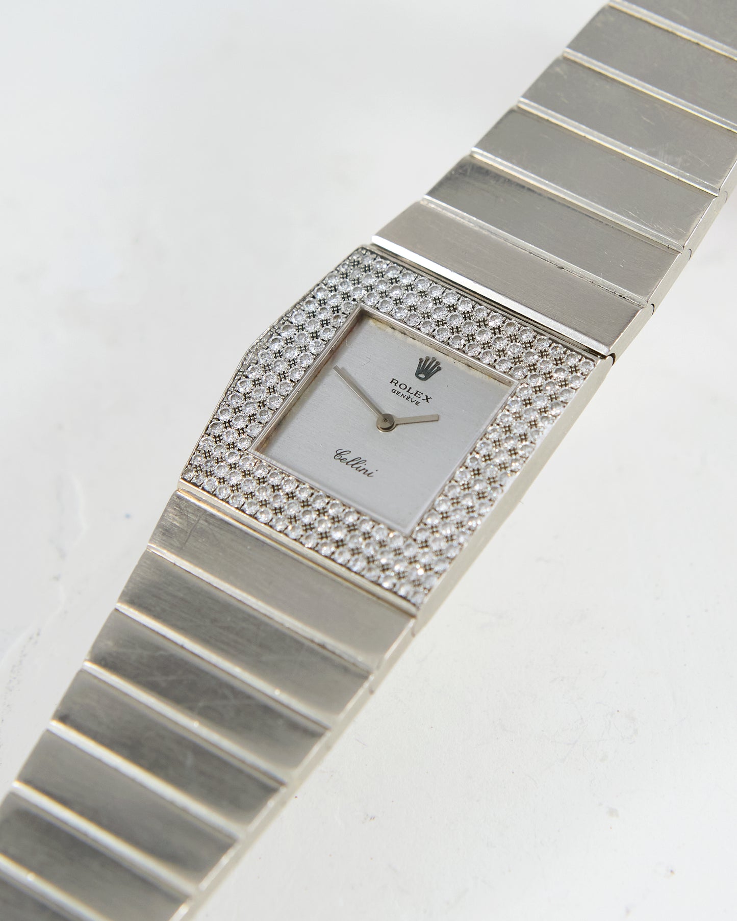 ROLEX KING MIDAS CELLINI ASYMMETRICAL IN WHITE GOLD WITH FACTORY DIAMONDS