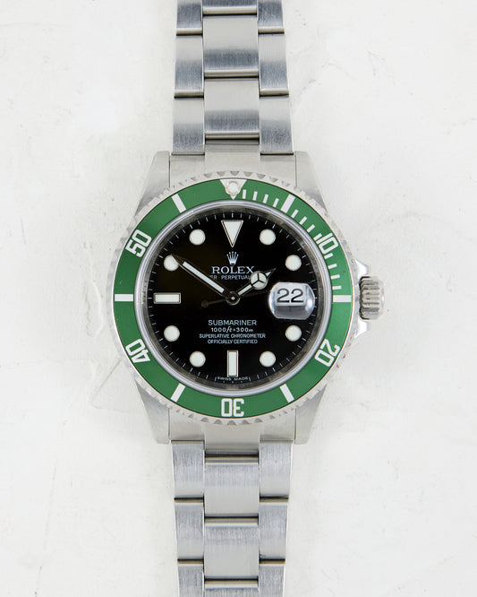 ROLEX SUBMARINER KERMIT 50TH ANNIVERSARY WITH BOX & PAPERS
