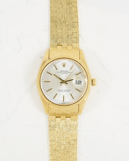 ROLEX DATE WITH FLORENTINE BRACELET IN YELLOW GOLD