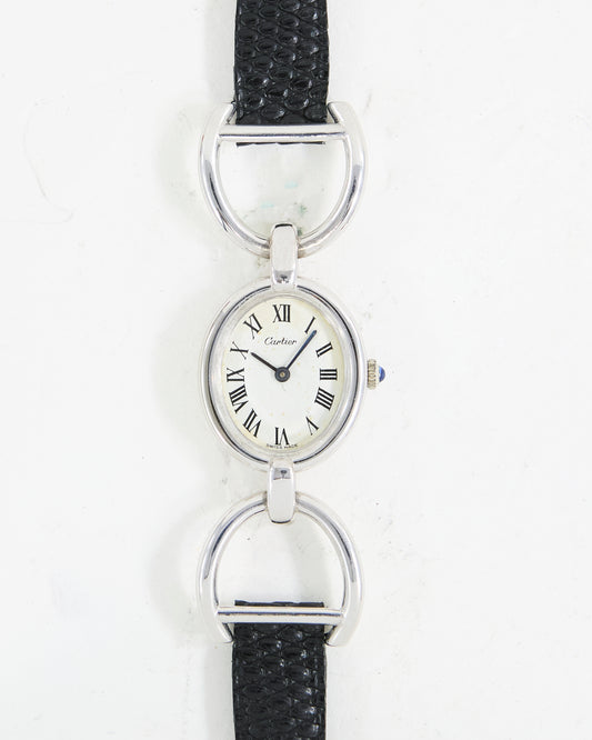 CHOPARD FOR CARTIER WATCH IN WHITE GOLD ON LEATHER STRAP