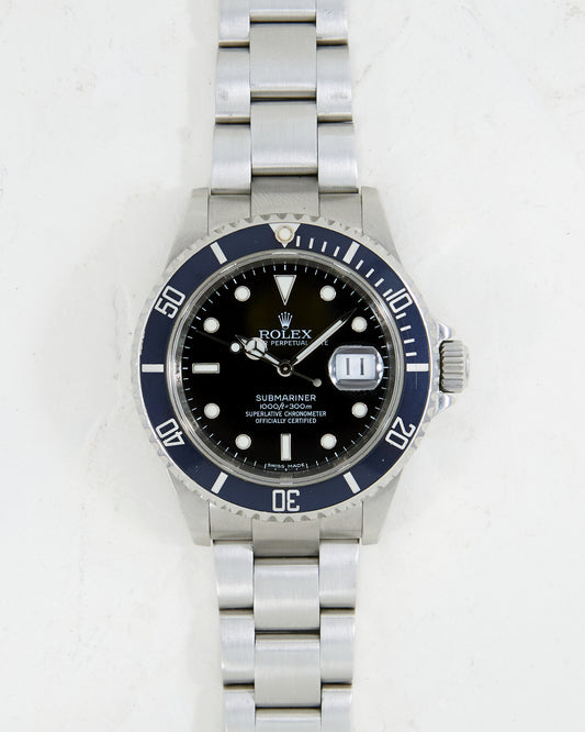 ROLEX SUBMARINER-DATE WITH FADED INSERT ON OYSTER BRACELET