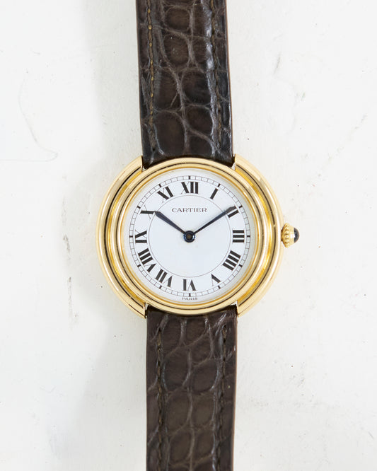 CARTIER VENDOME AUTOMATIC IN GOLD WITH DEPLOYANT BUCKLE