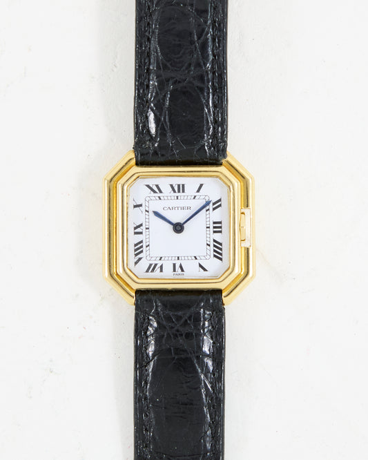 CARTIER CEINTURE PARIS DIAL IN YELLOW GOLD WITH DEPLOYANT CLASP