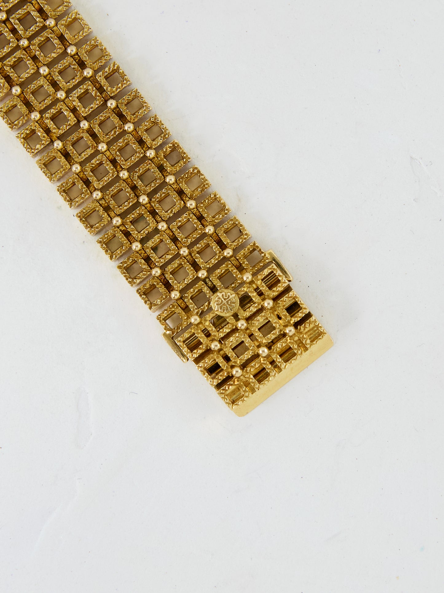 PATEK PHILIPPE SQUARE WITH BLUE DIAL ON YELLOW GOLD CASE AND BRACELET