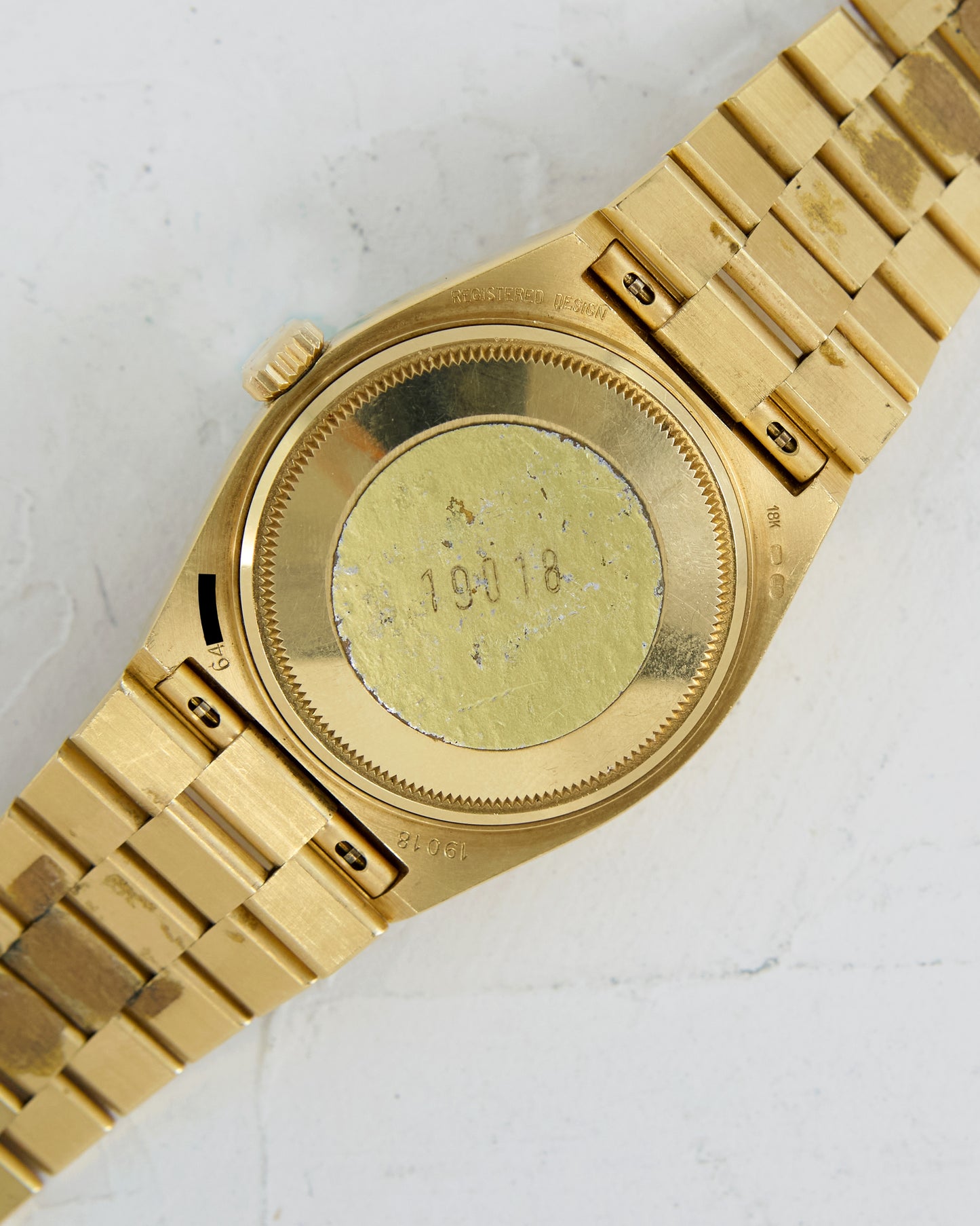 ROLEX OYSTERQUARTZ DAY-DATE BLACK DIAL IN UNPOLISHED CONDITION WITH CASE BACK STICKER