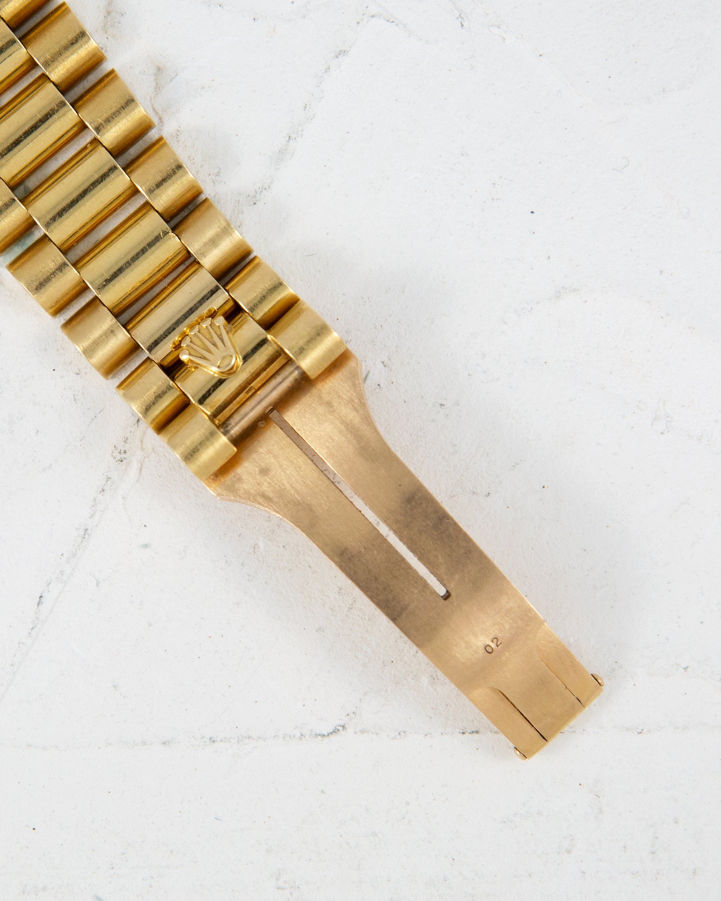 ROLEX DAY-DATE SILVER DIAL IN YELLOW GOLD