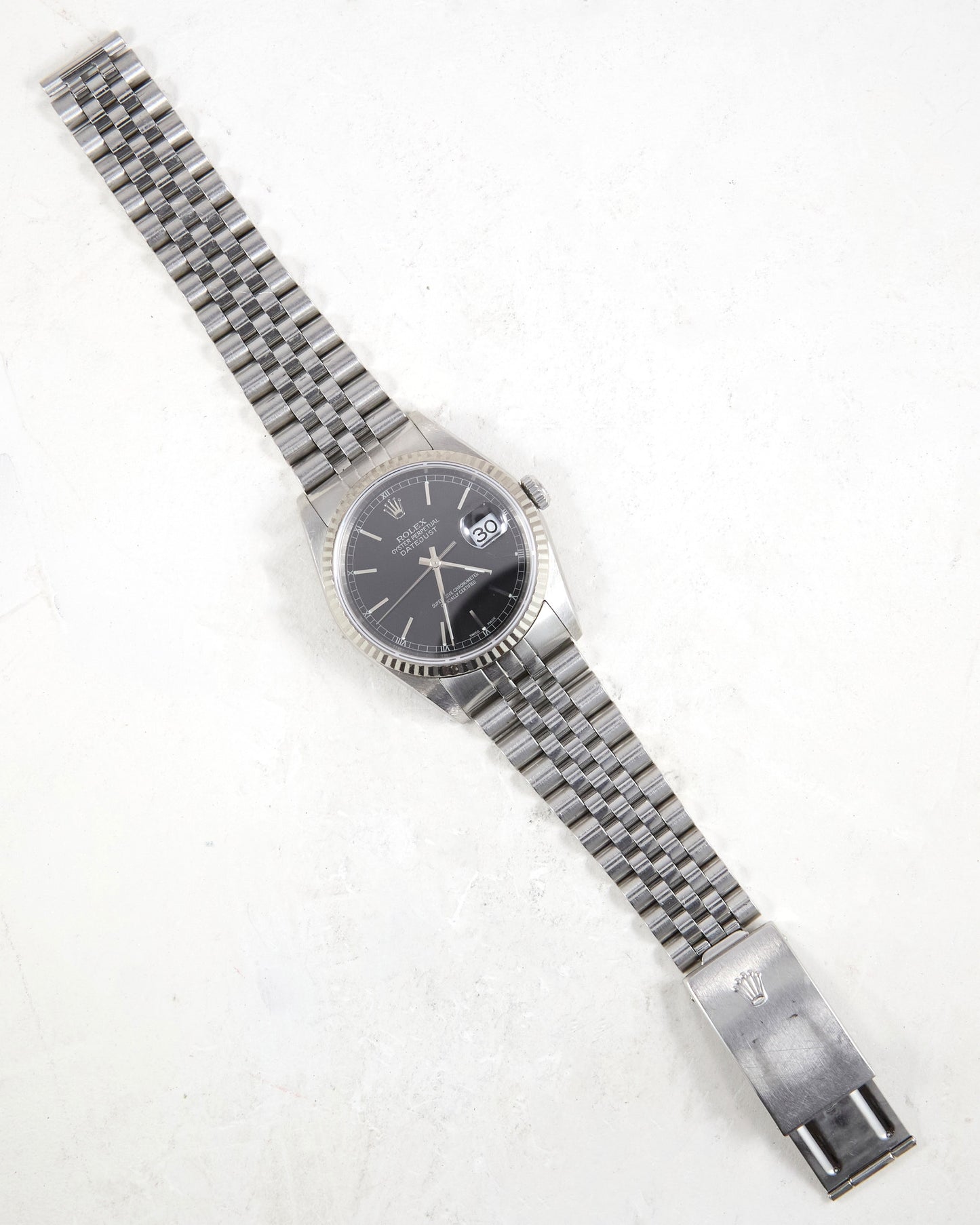 Rolex Datejust 16234 Black Dial on Jubilee Bracelet with Box & Papers