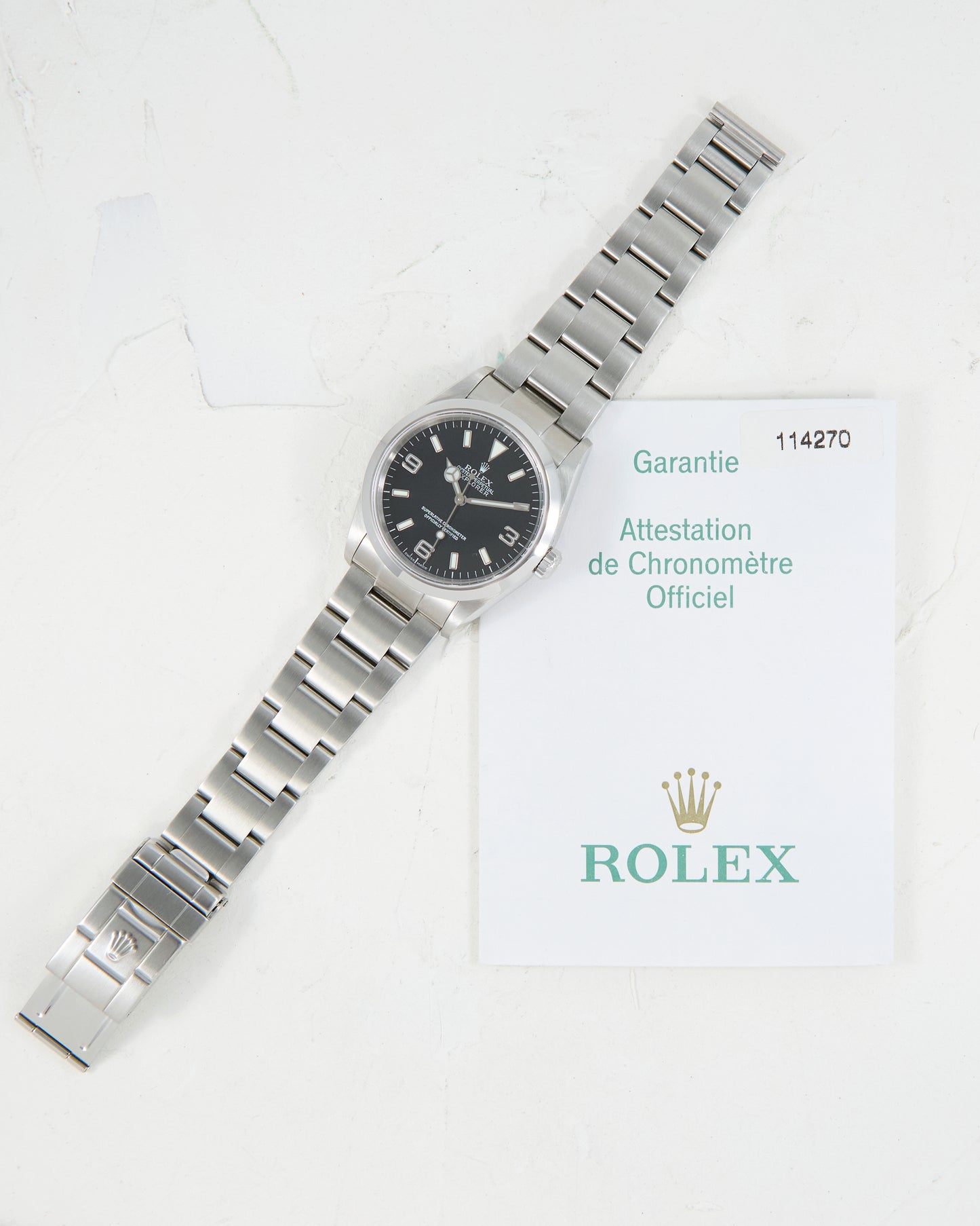 ROLEX EXPLORER I WITH ORIGINAL PAPERS