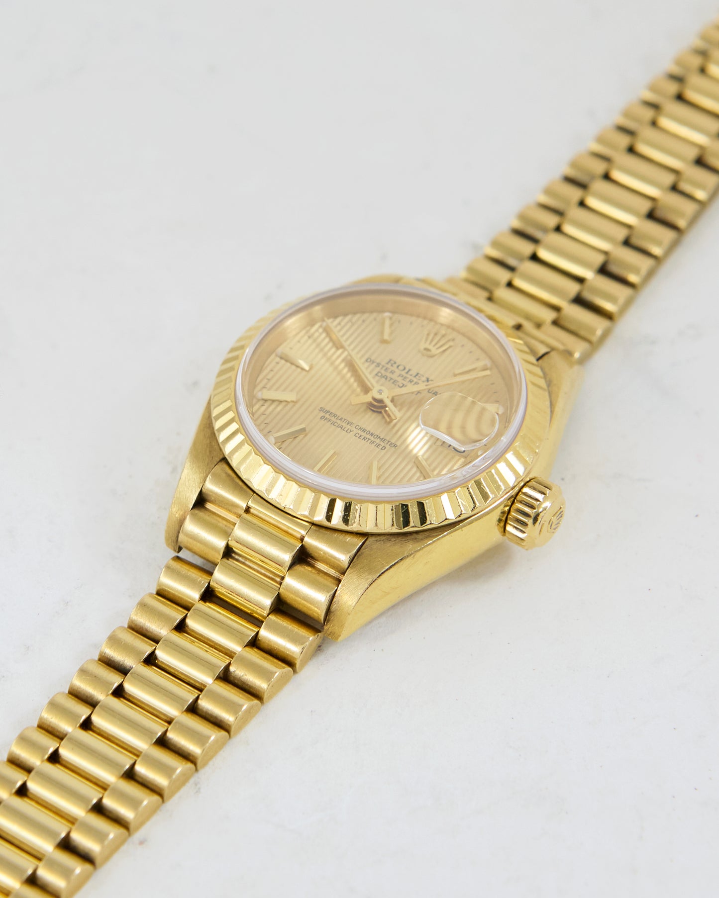 ROLEX LADIES DATEJUST TAPESTRY DIAL WITH FULL SET OF BOX & PAPERS