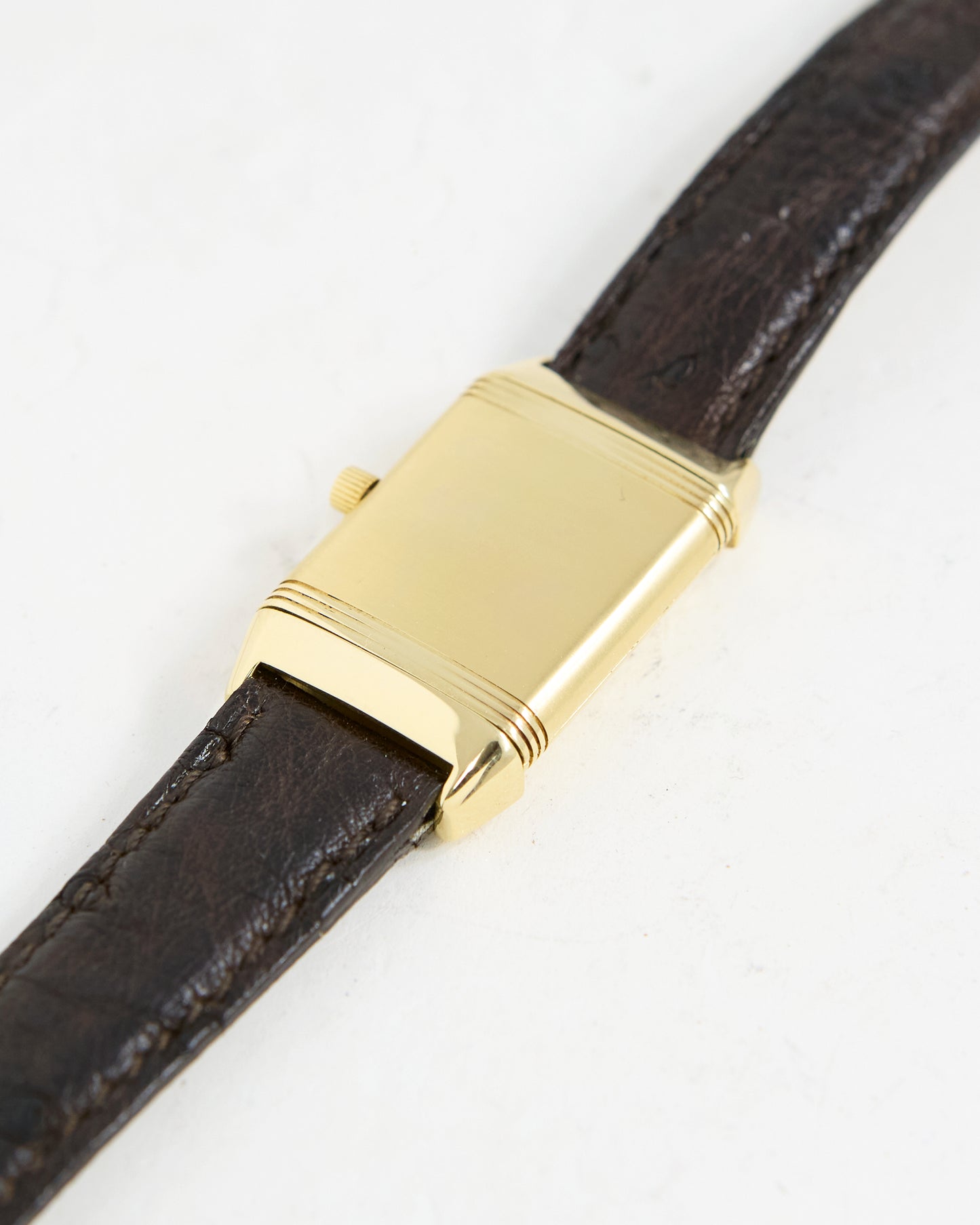 JAEGER-LECOULTRE LADIES REVERSO MONOFACE ON LEATHER STRAP AND BUCKLE