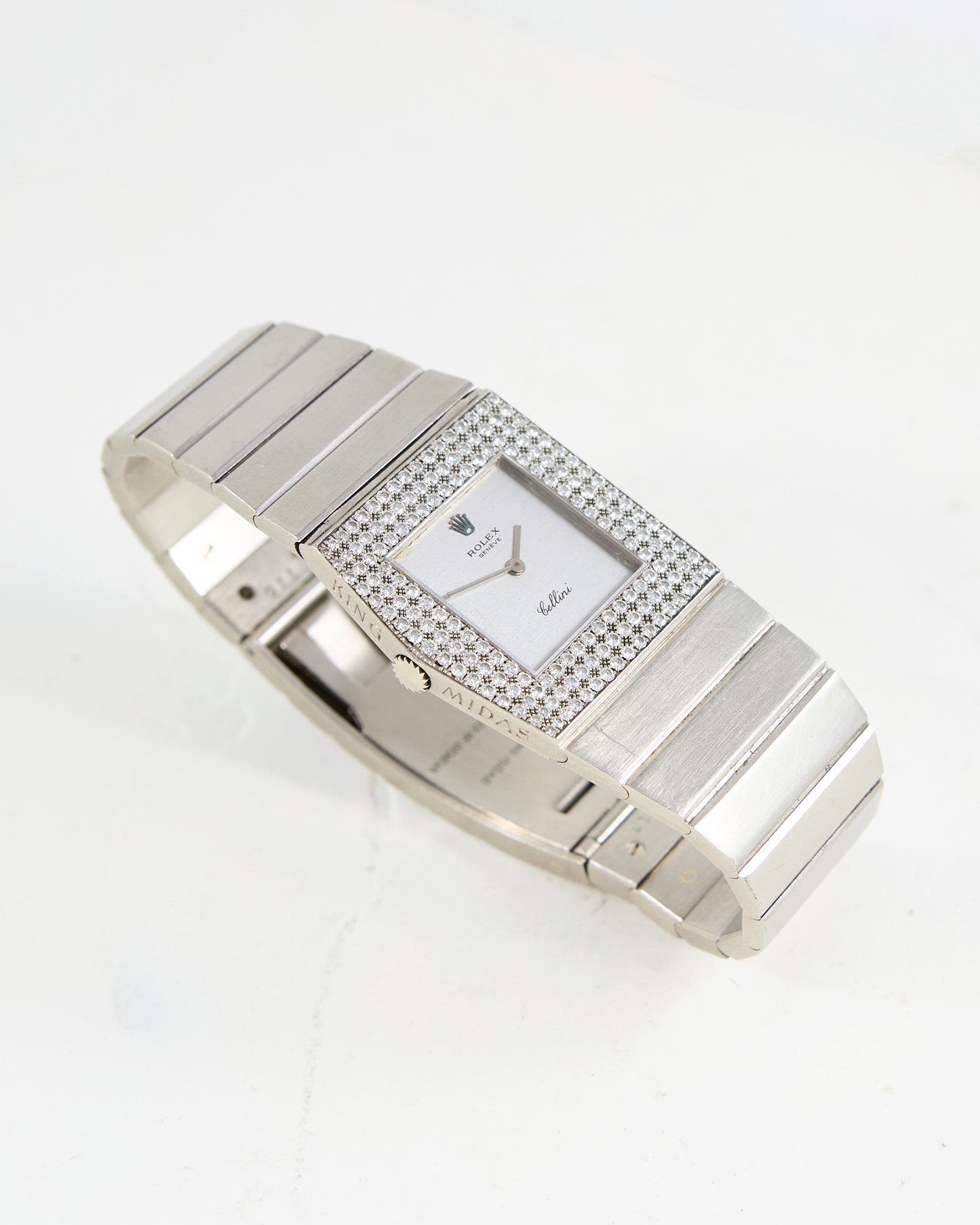ROLEX KING MIDAS CELLINI ASYMMETRICAL IN WHITE GOLD WITH FACTORY DIAMONDS