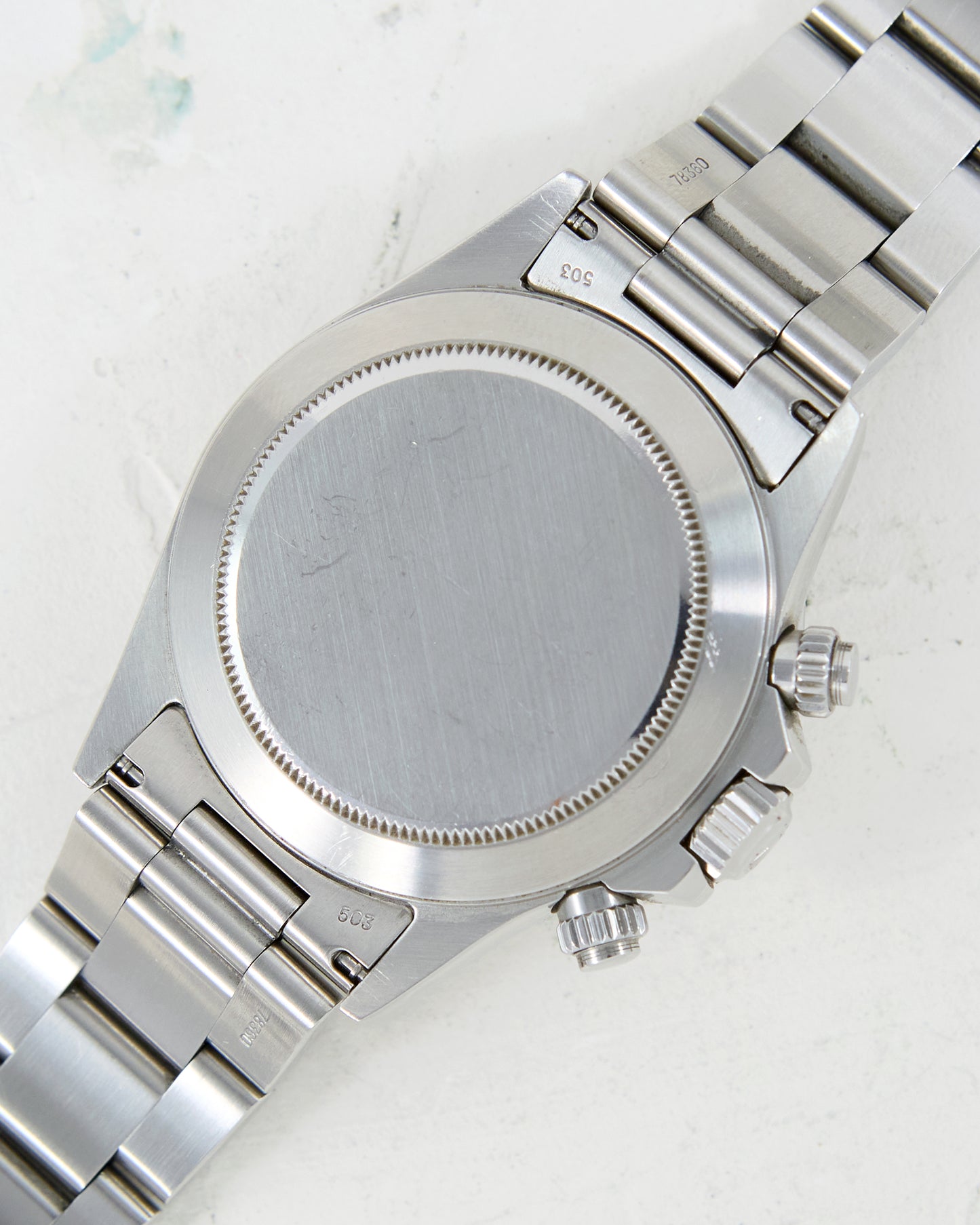 ROLEX DAYTONA INVERTED SIX BLACK DIAL & BRUSHED BRACELET