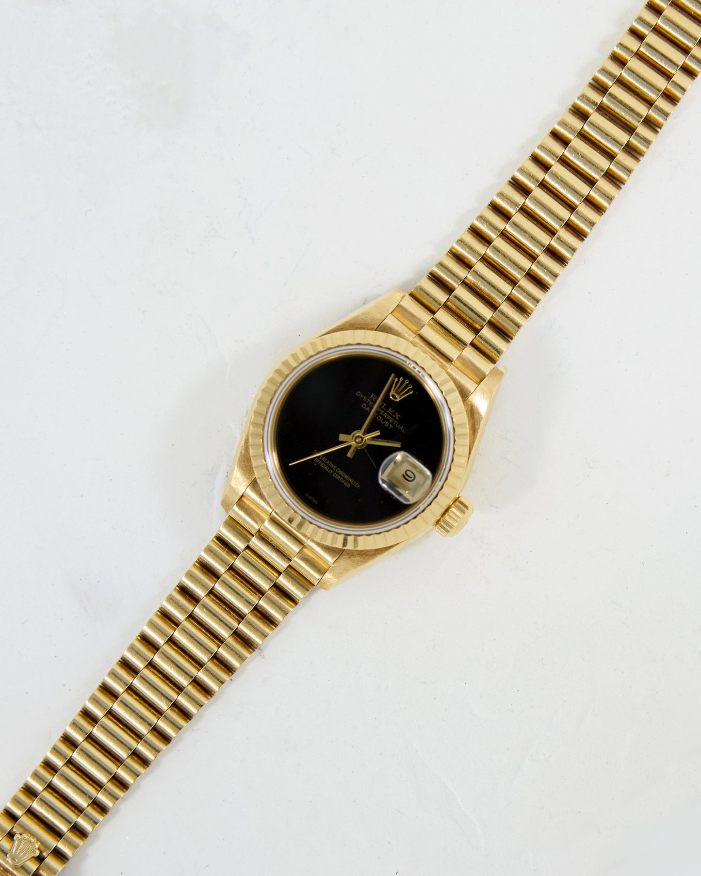 ROLEX LADIES DATEJUST ONYX DIAL WITH FULL SET OF BOX & PAPERS