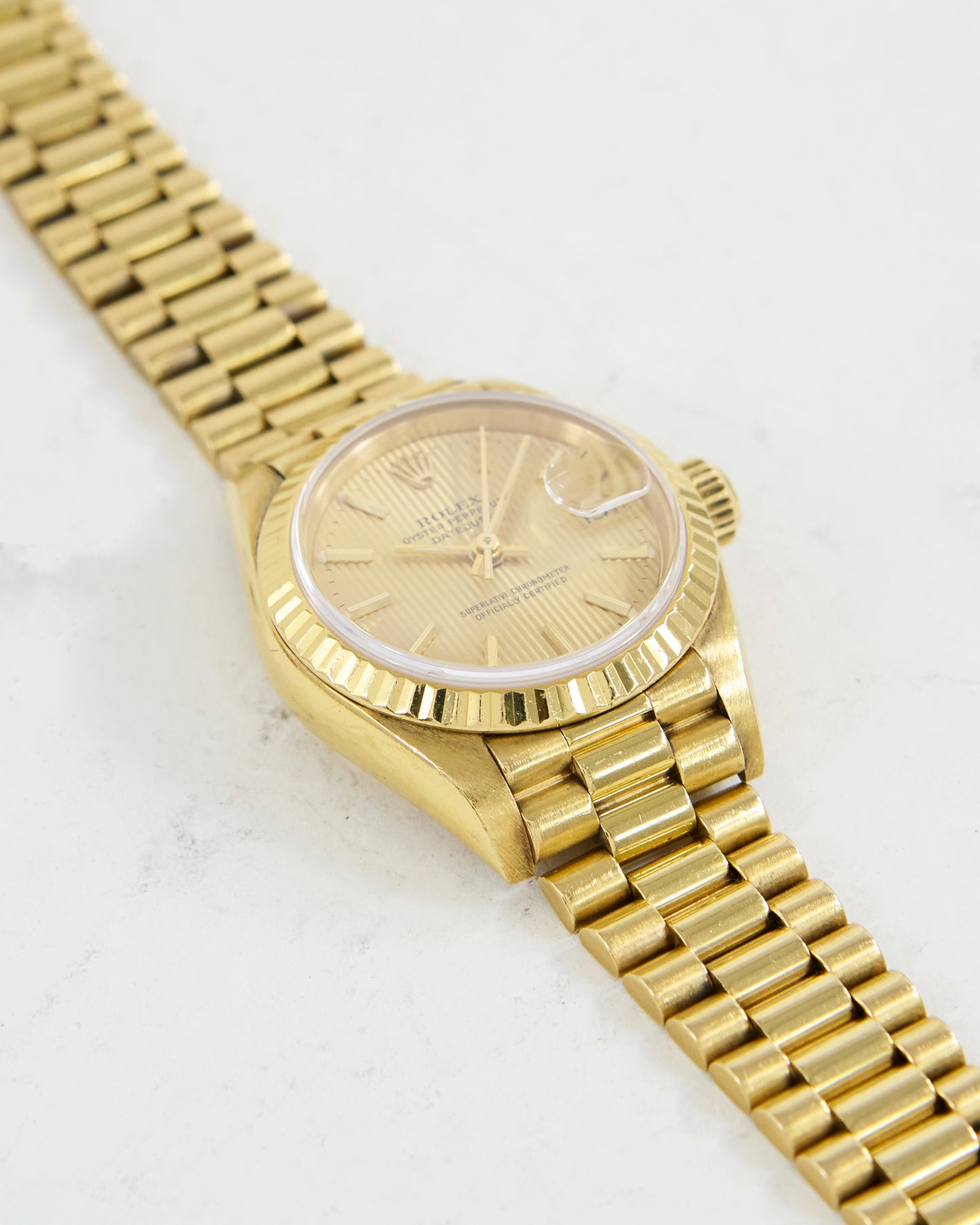 ROLEX LADIES DATEJUST TAPESTRY DIAL WITH FULL SET OF BOX & PAPERS