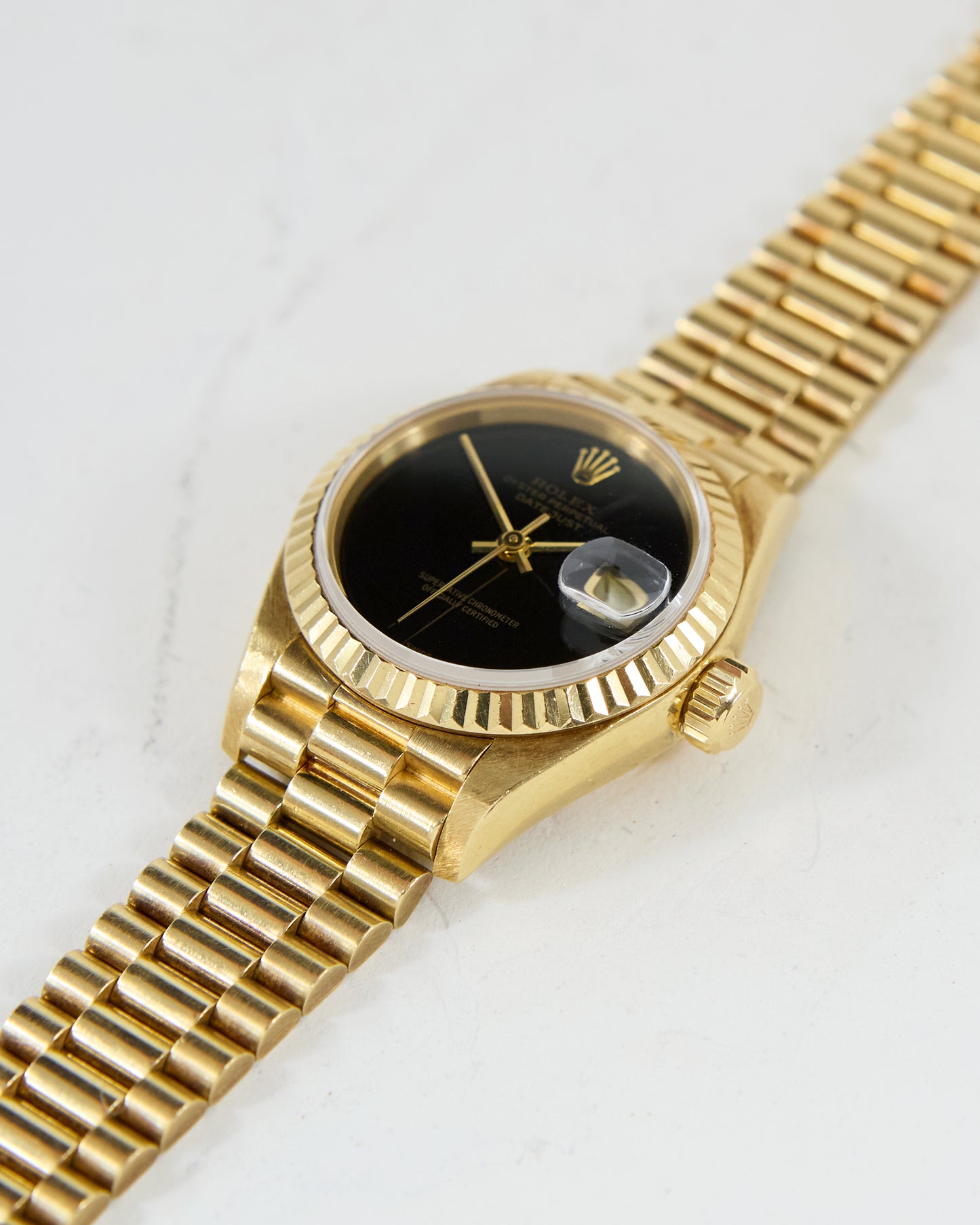 ROLEX LADIES DATEJUST ONYX DIAL WITH FULL SET OF BOX & PAPERS