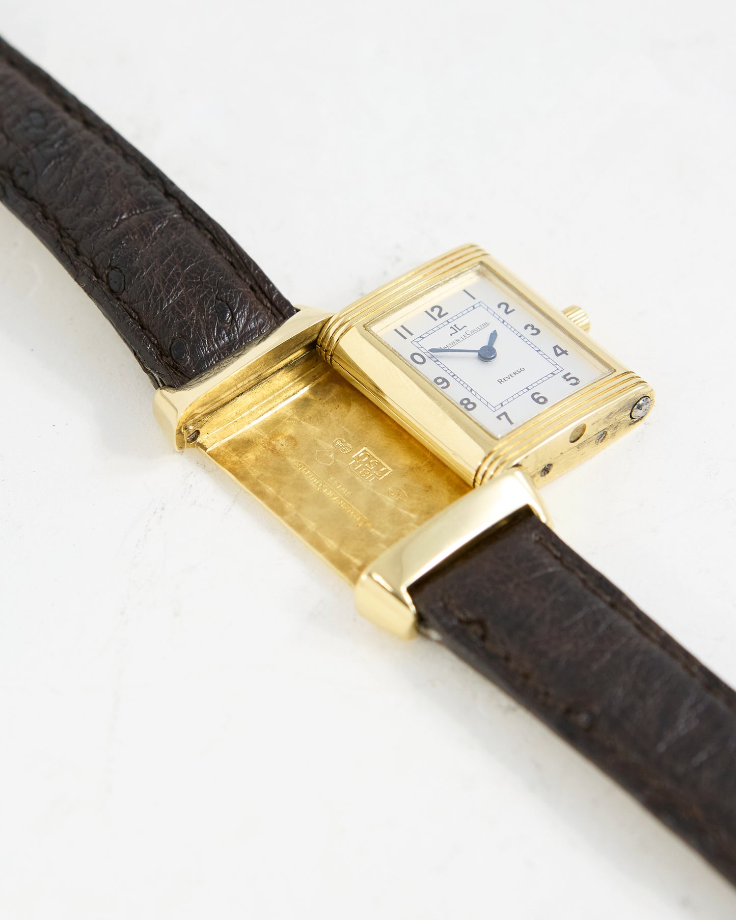 JAEGER-LECOULTRE LADIES REVERSO MONOFACE ON LEATHER STRAP AND BUCKLE