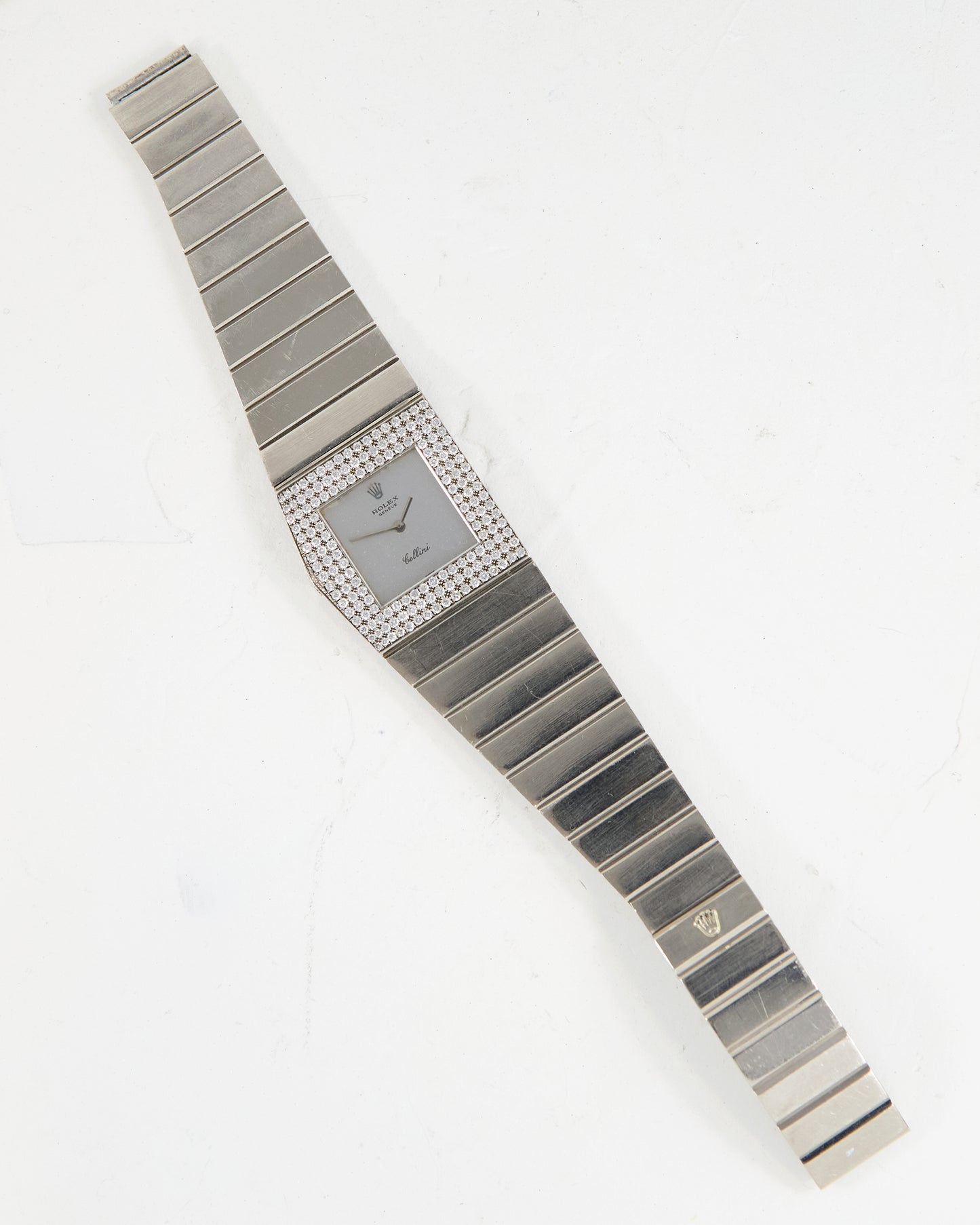 ROLEX KING MIDAS CELLINI ASYMMETRICAL IN WHITE GOLD WITH FACTORY DIAMONDS