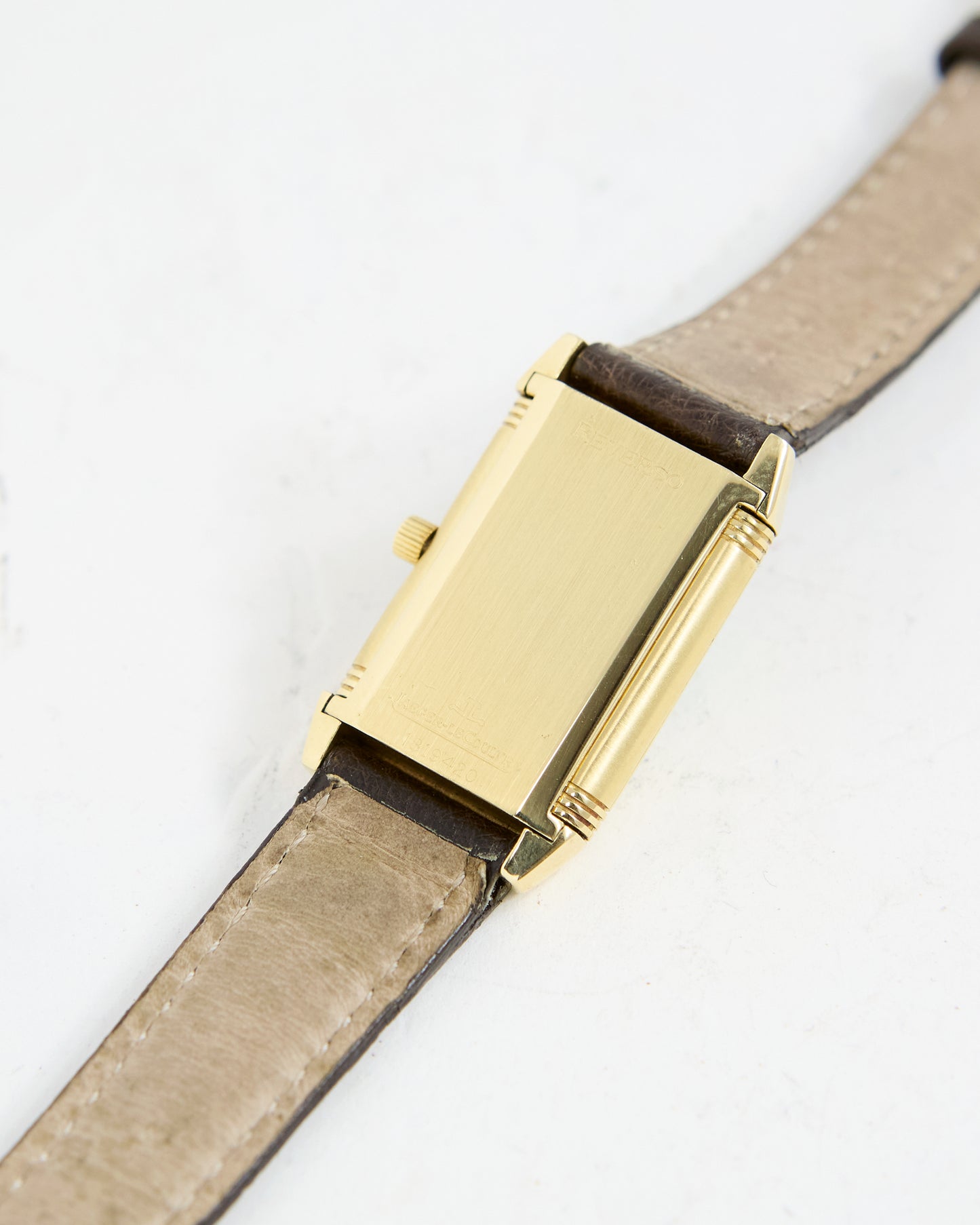 JAEGER-LECOULTRE LADIES REVERSO MONOFACE ON LEATHER STRAP AND BUCKLE
