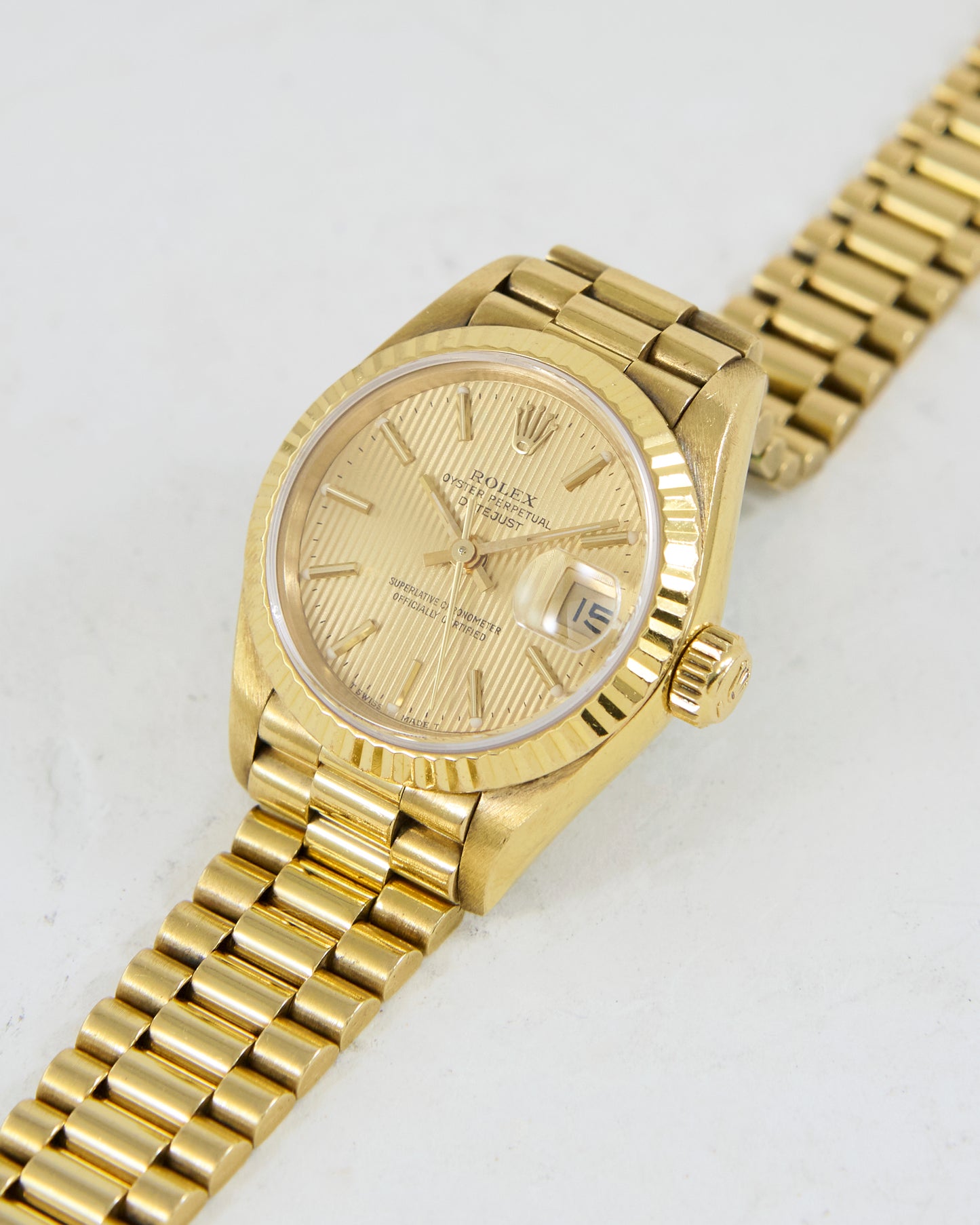 ROLEX LADIES DATEJUST TAPESTRY DIAL WITH FULL SET OF BOX & PAPERS