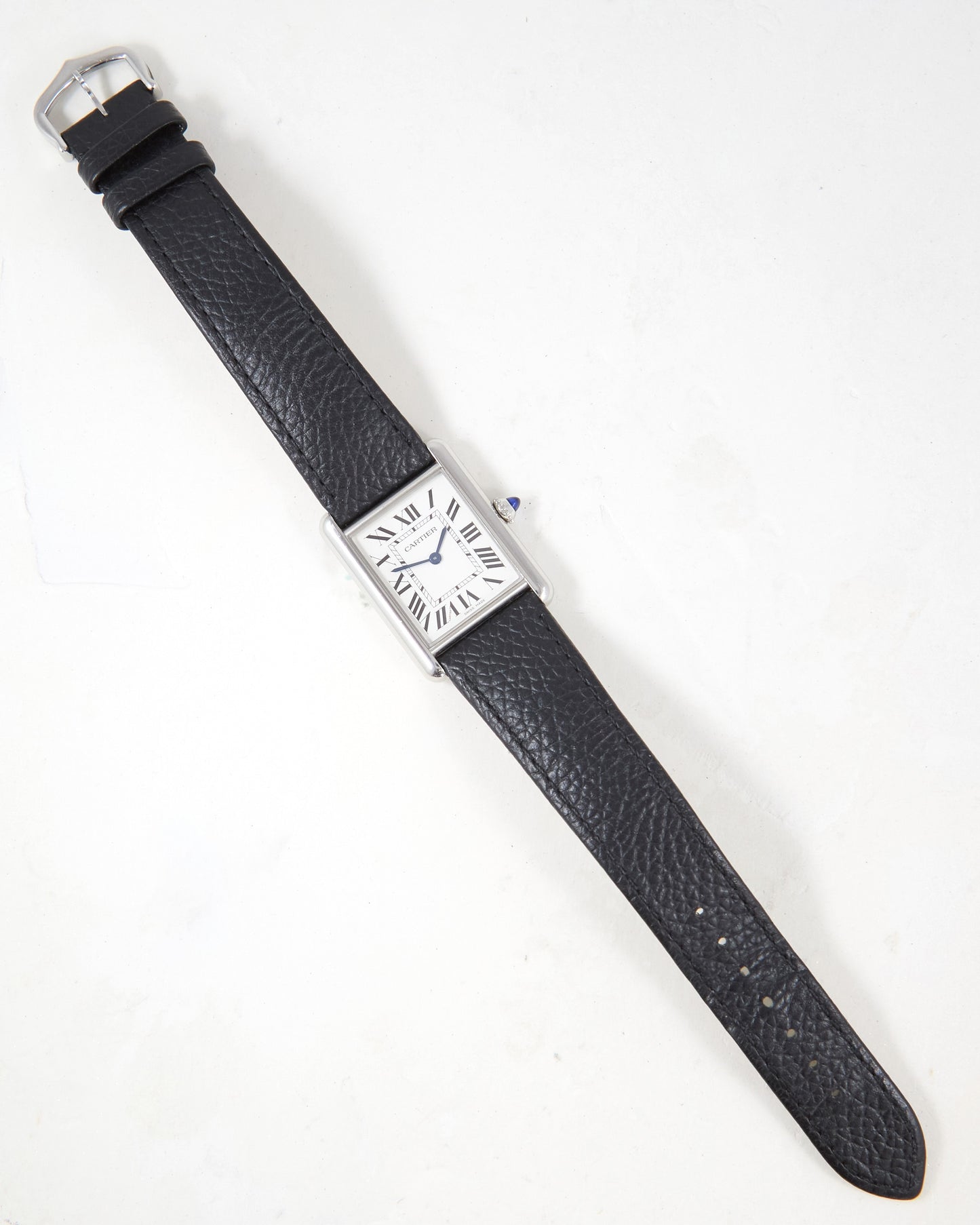 Cartier Tank Must 4323 in Steel on Leather Strap and Buckle with Box & Papers