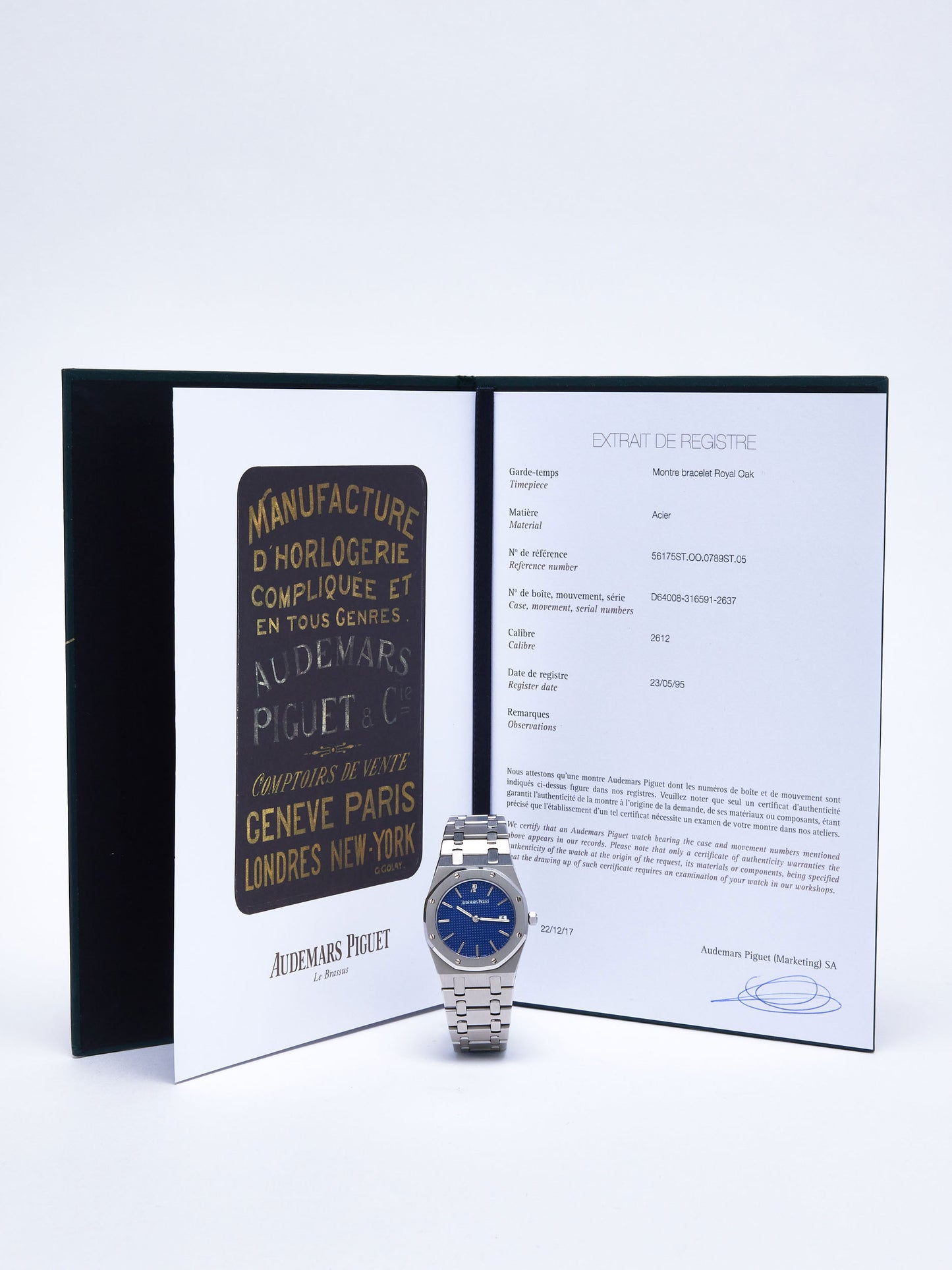 AUDEMARS PIGUET ROYAL OAK YVES KLEIN ELECTRIC BLUE WITH EXTRACT OF ARCHIVES