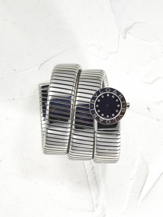 BULGARI TUBOGAS SNAKE WITH DIAMOND DIAL IN STEEL CASE