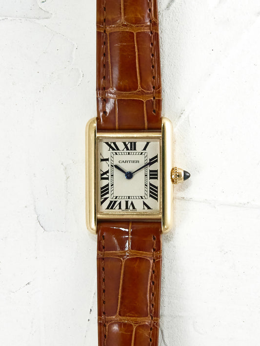 CARTIER TANK LOUIS IN YELLOW GOLD WITH CARTIER STRAP AND BUCKLE