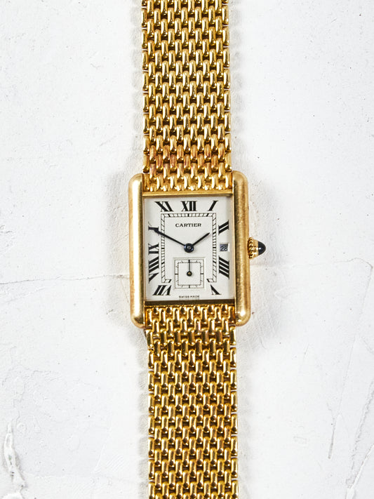 CARTIER TANK LOUIS WITH BEADS OF RICE BRACELET