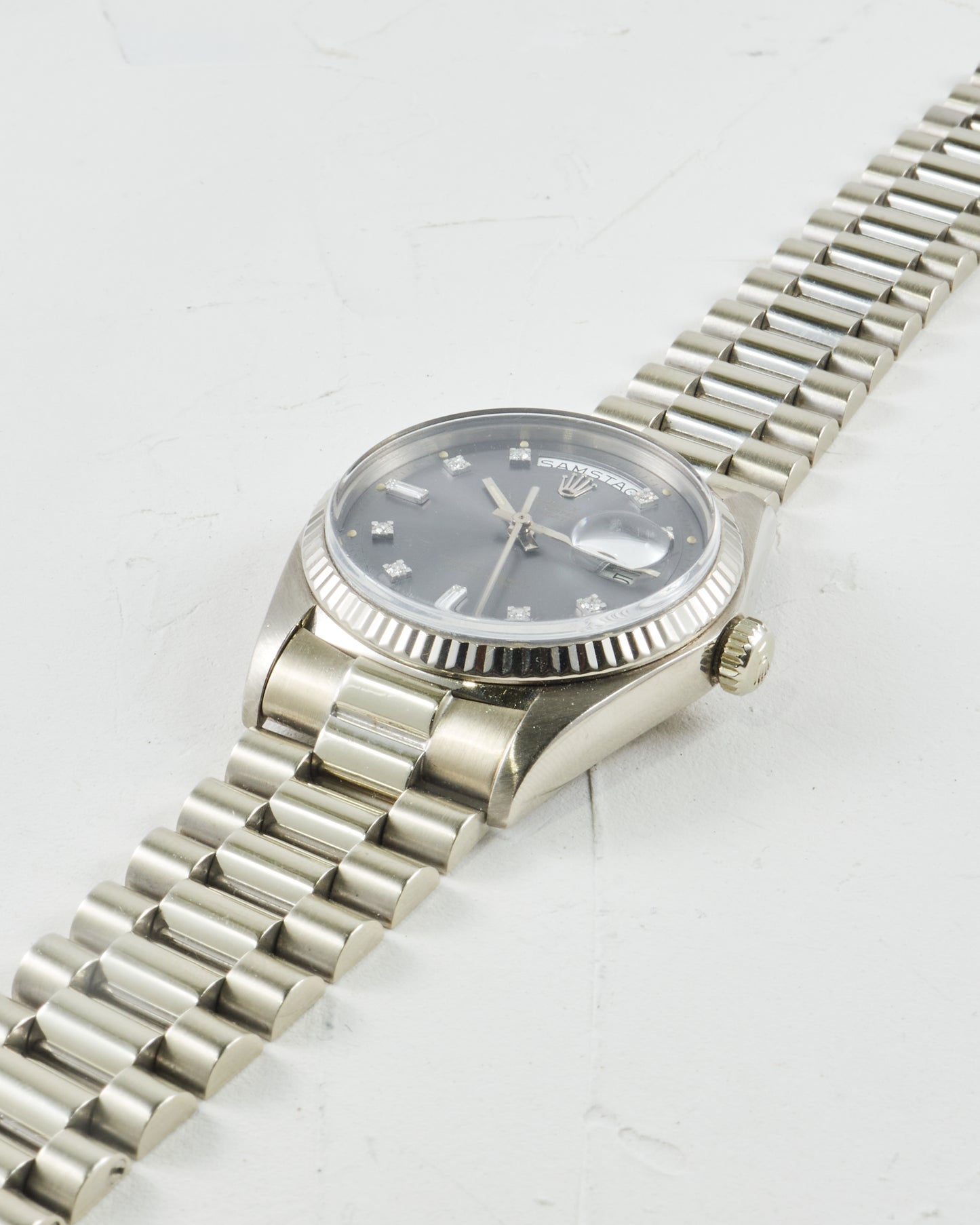 Rolex Day-Date Sigma Grey Dial in White Gold Case and Bracelet