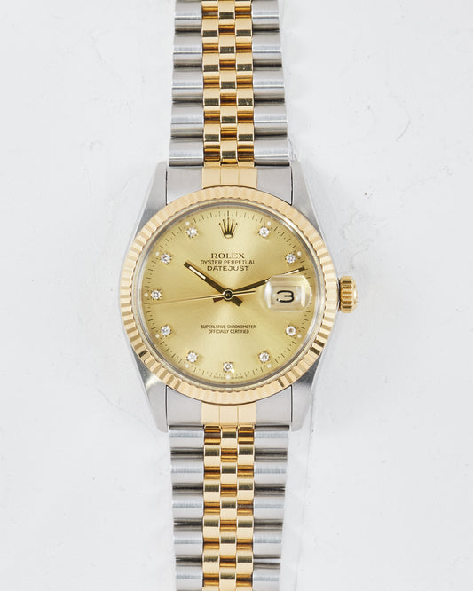 ROLEX 2-TONE DIAMOND DIAL DATEJUST