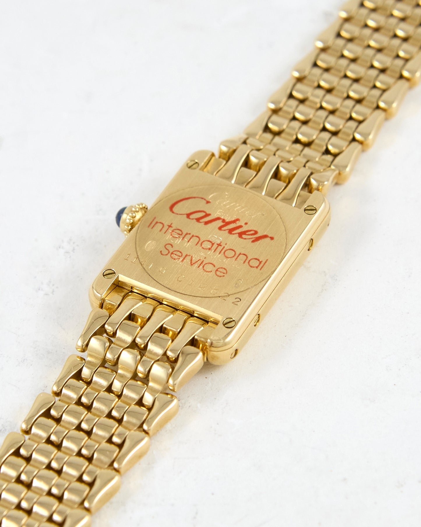 Mini Cartier Tank Louis in Yellow Gold with Gold Teardrop Bracelet