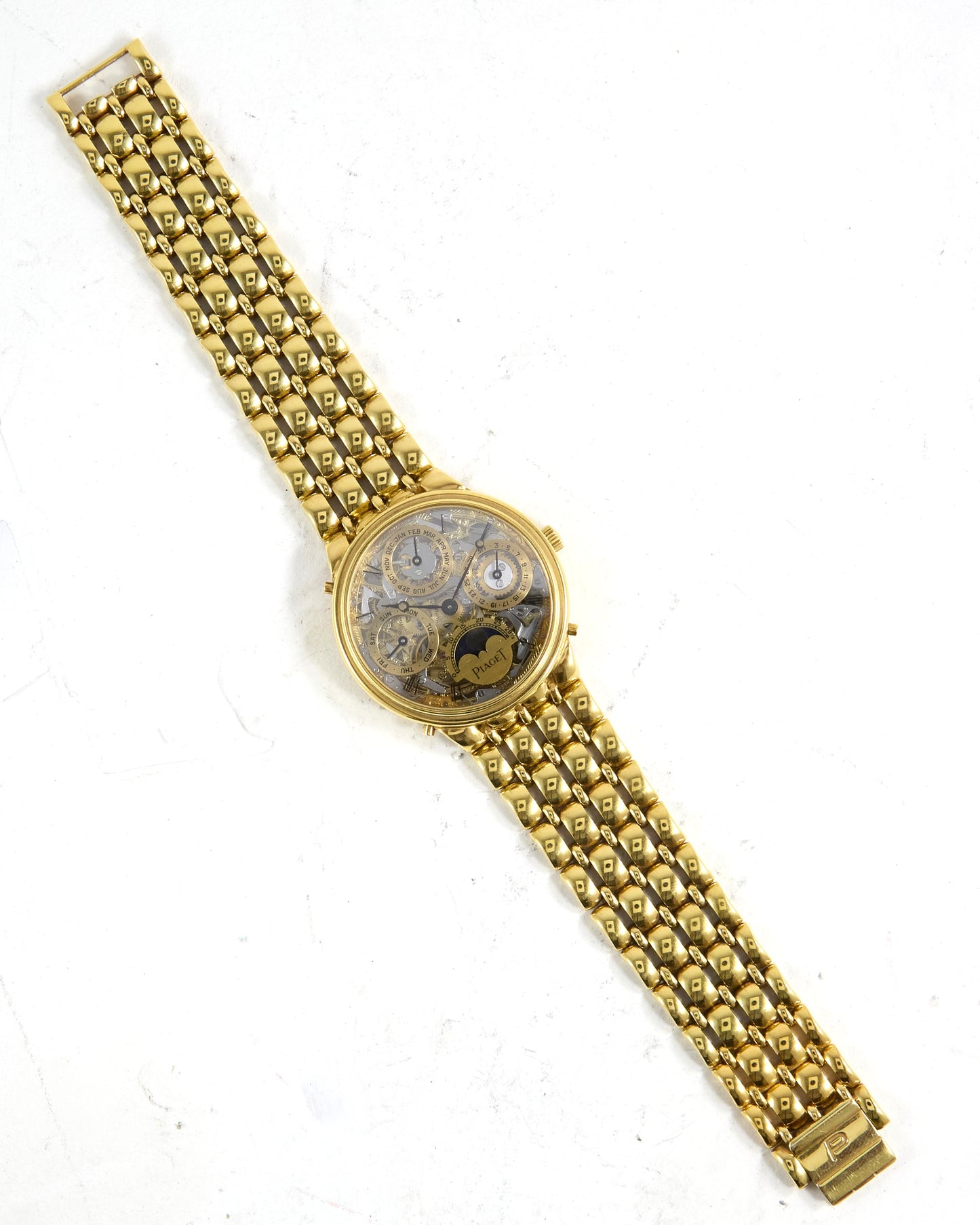 Piaget Openworked Perpetual Calendar Automatic in Yellow Gold Case and Bracelet