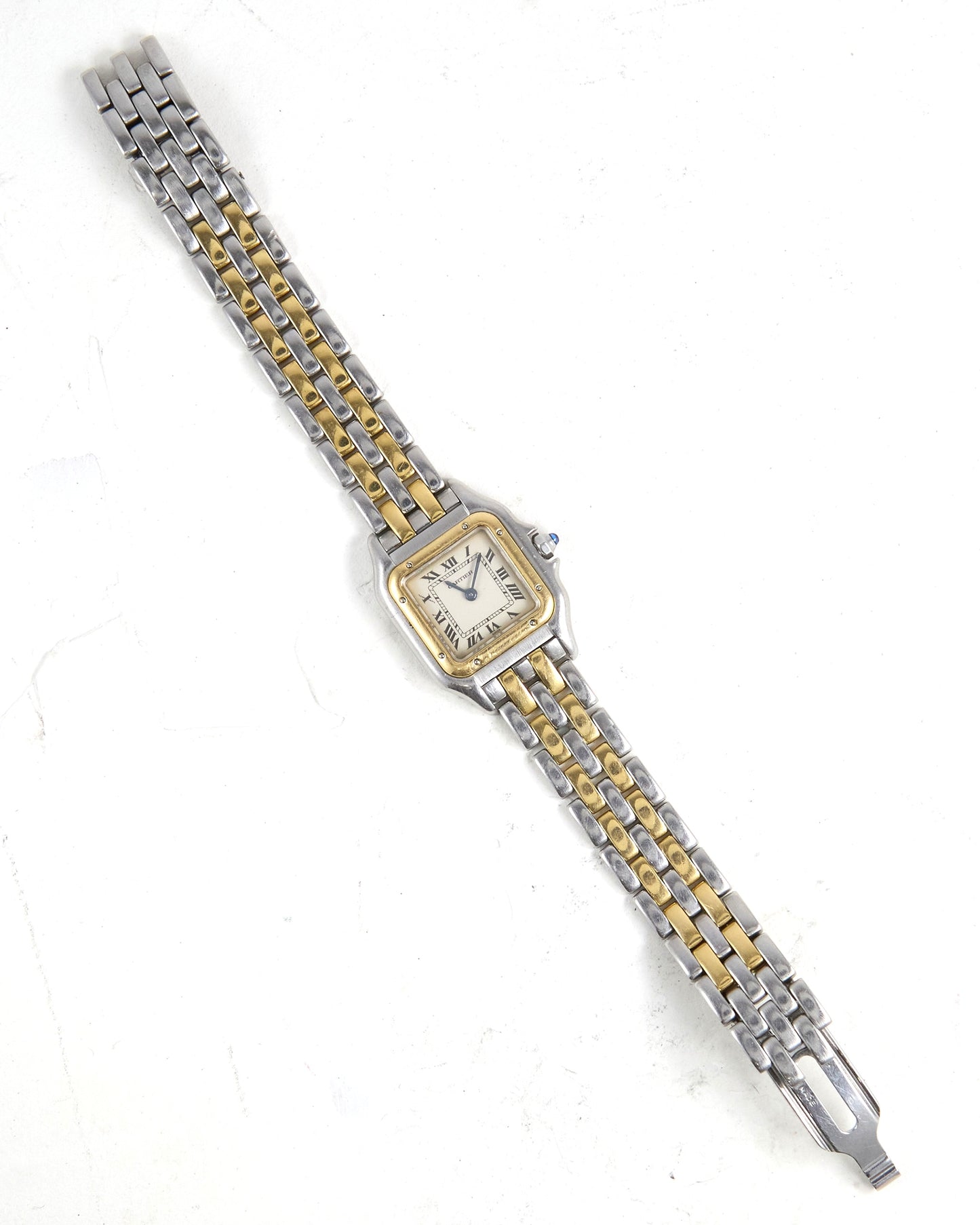 Cartier Panthere Two Row in Steel and Gold Case and Bracelet