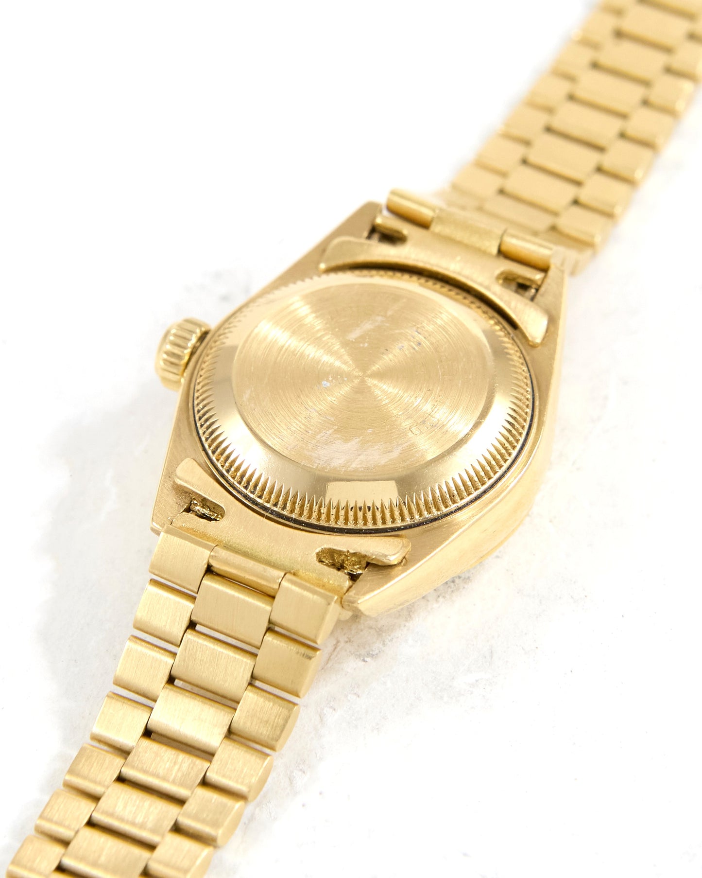Rolex Ladies Datejust 69178 Wood Dial in Yellow Gold Case on President Bracelet with Papers