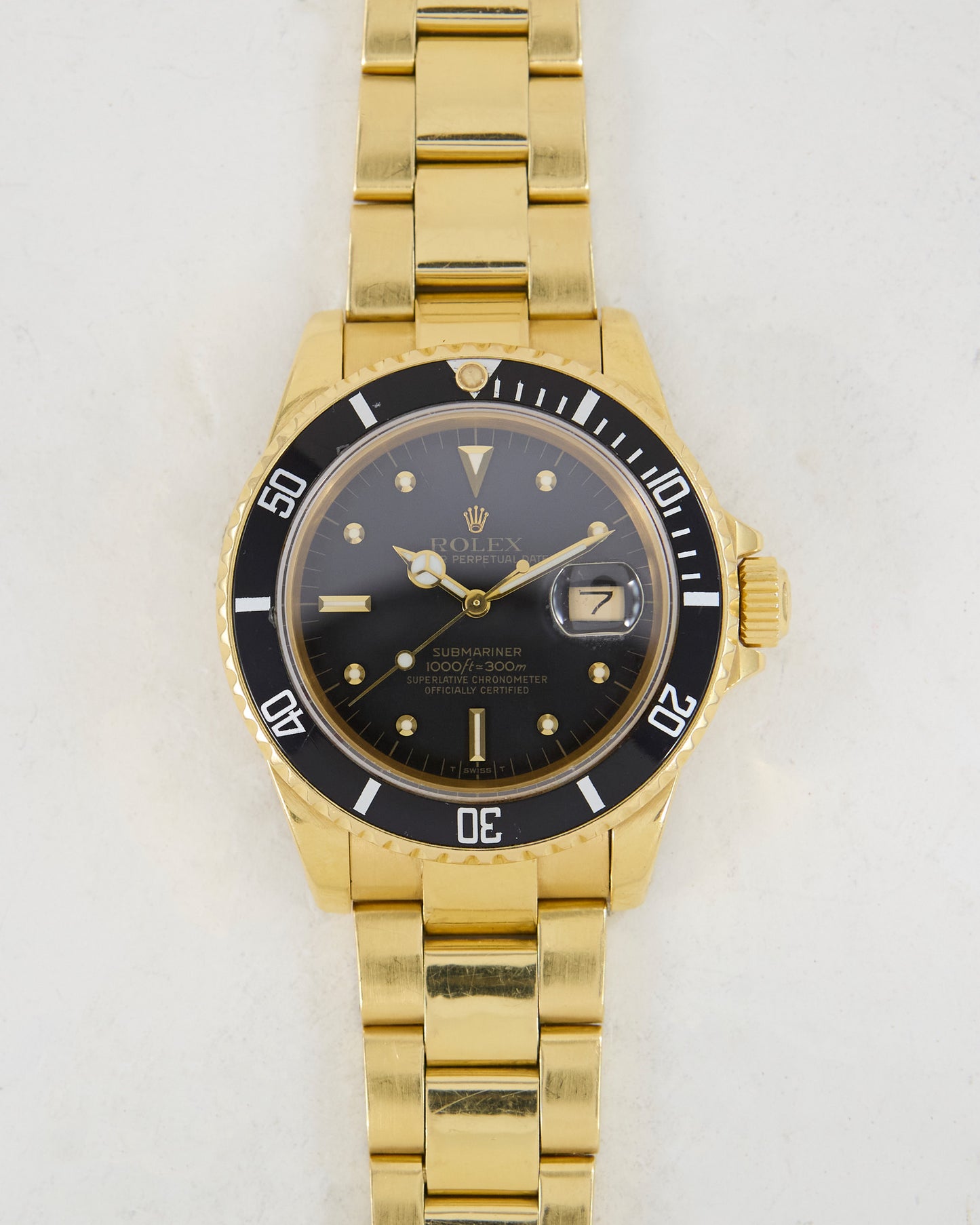 Rolex Submariner Black Nipple Dial in Yellow Gold Case and Bracelet