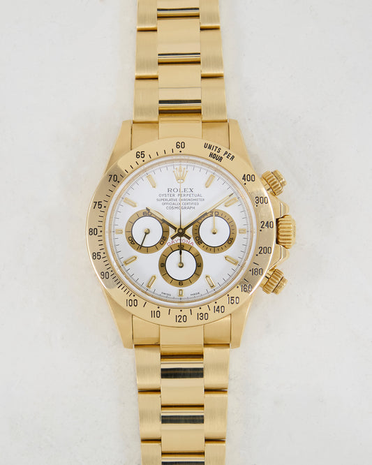 Rolex Daytona White Dial Zenith Automatic in Yellow Gold