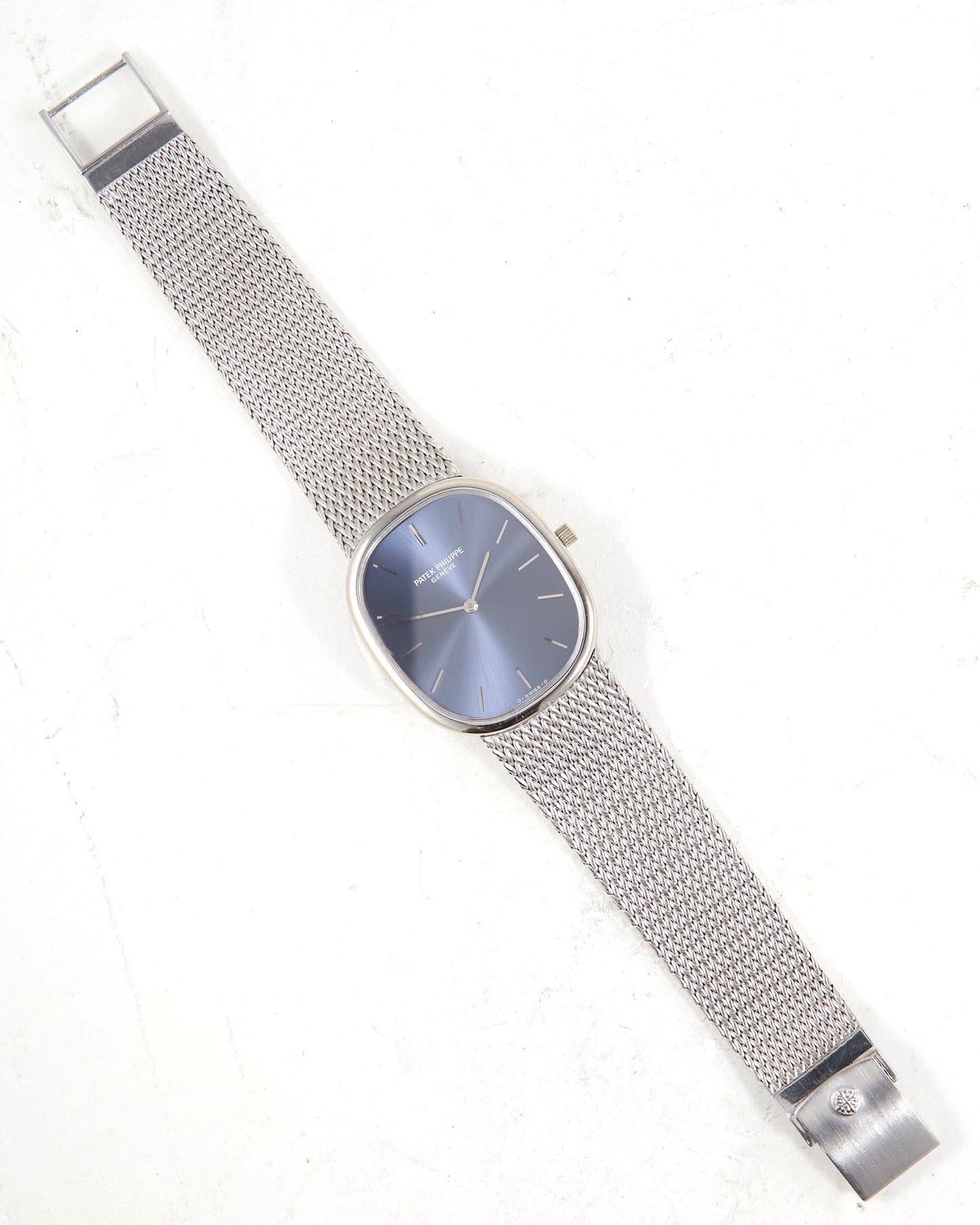 Patek Philippe Ellipse Blue Dial Automatic 3738 in White Gold Case and Bracelet