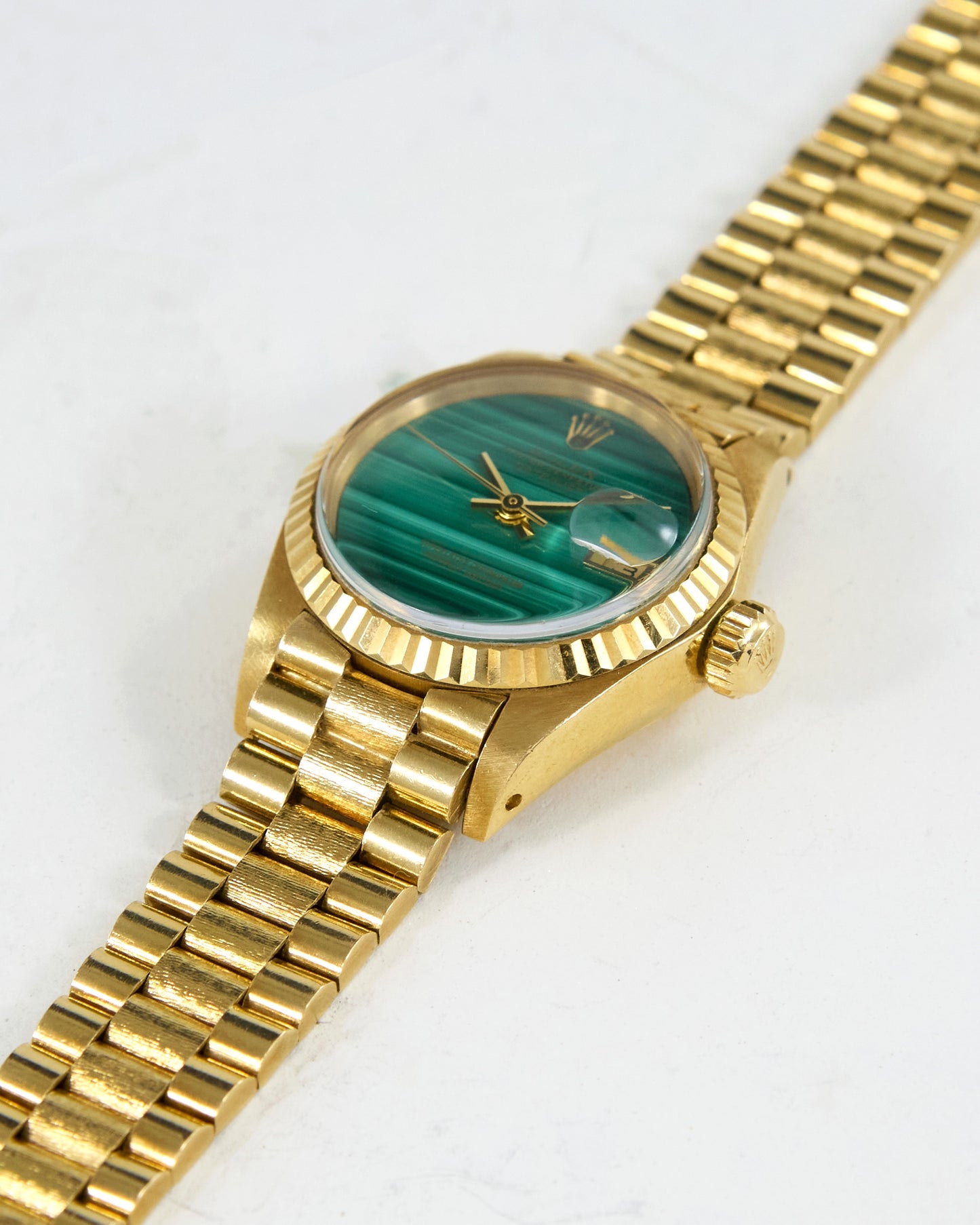 Rolex Ladies Datejust with Malachite Dial on President Bracelet