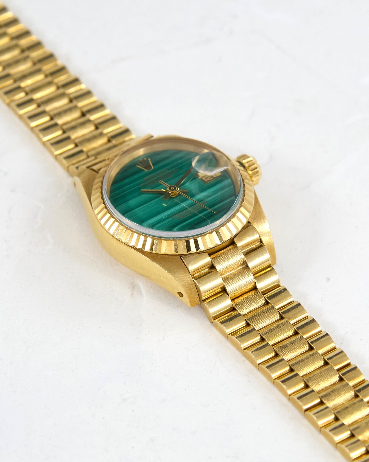 Rolex Ladies Datejust with Malachite Dial on President Bracelet