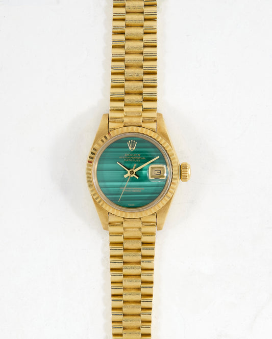 Rolex Ladies Datejust with Malachite Dial on President Bracelet