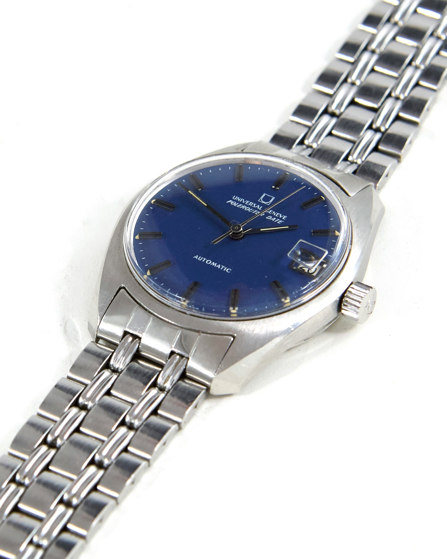 Universal Geneve Polerouter Automatic Blue Dial in Steel with Gay Freres Bracelet