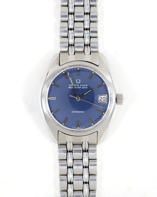 Universal Geneve Polerouter Automatic Blue Dial in Steel with Gay Freres Bracelet