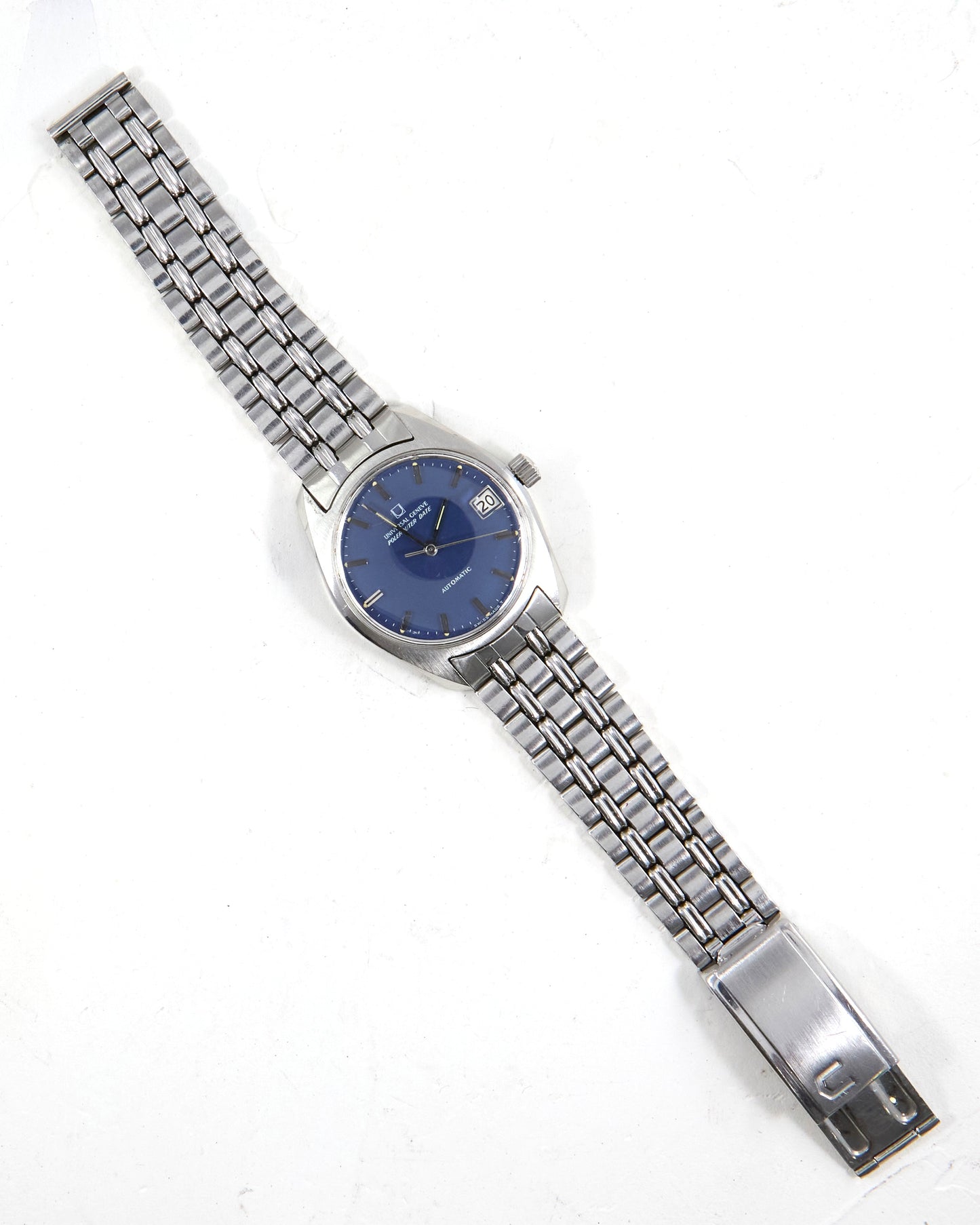 Universal Geneve Polerouter Automatic Blue Dial in Steel with Gay Freres Bracelet