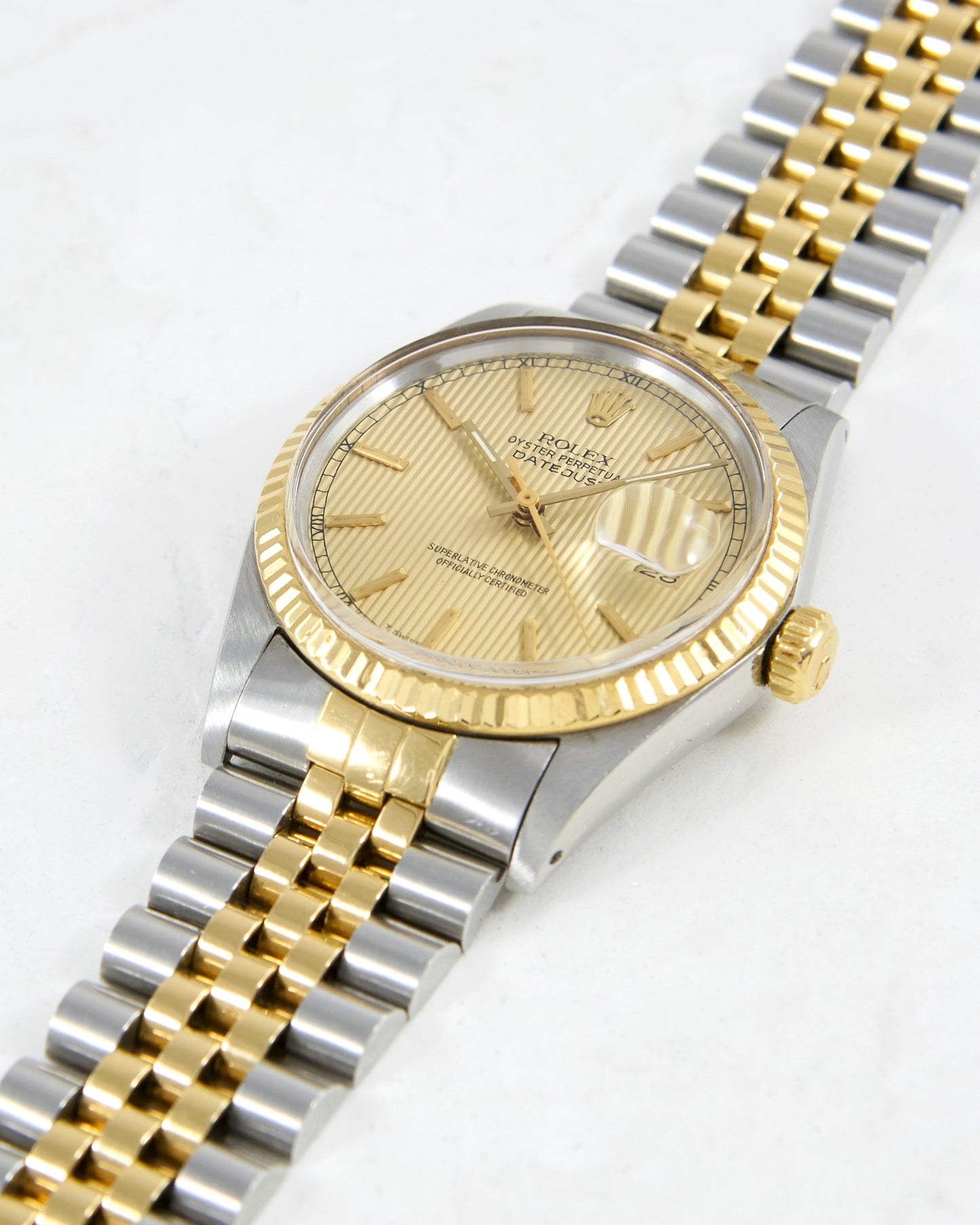 Rolex Datejust Champagne Tapestry Dial with Box & Papers