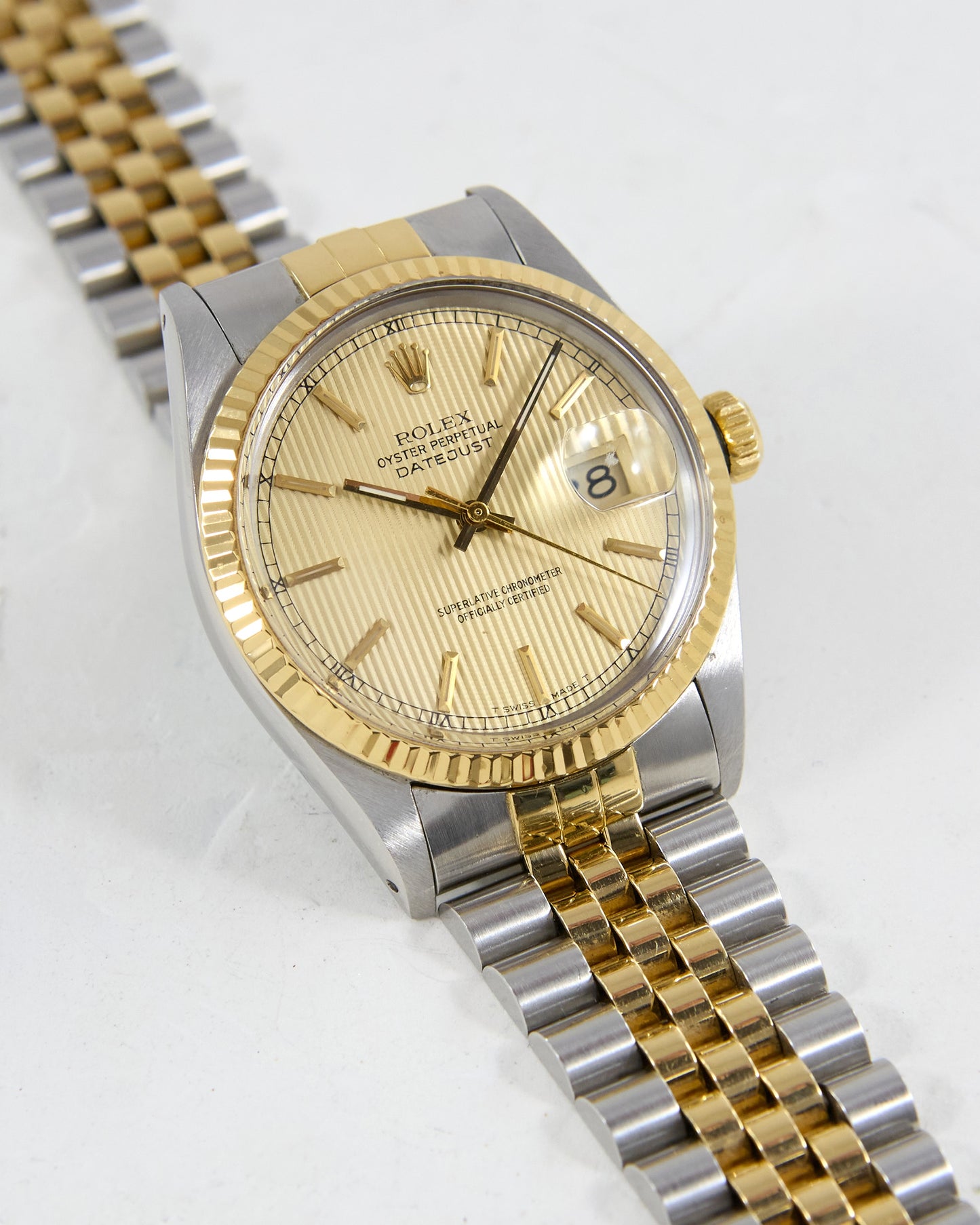 Rolex Datejust Champagne Tapestry Dial with Box & Papers