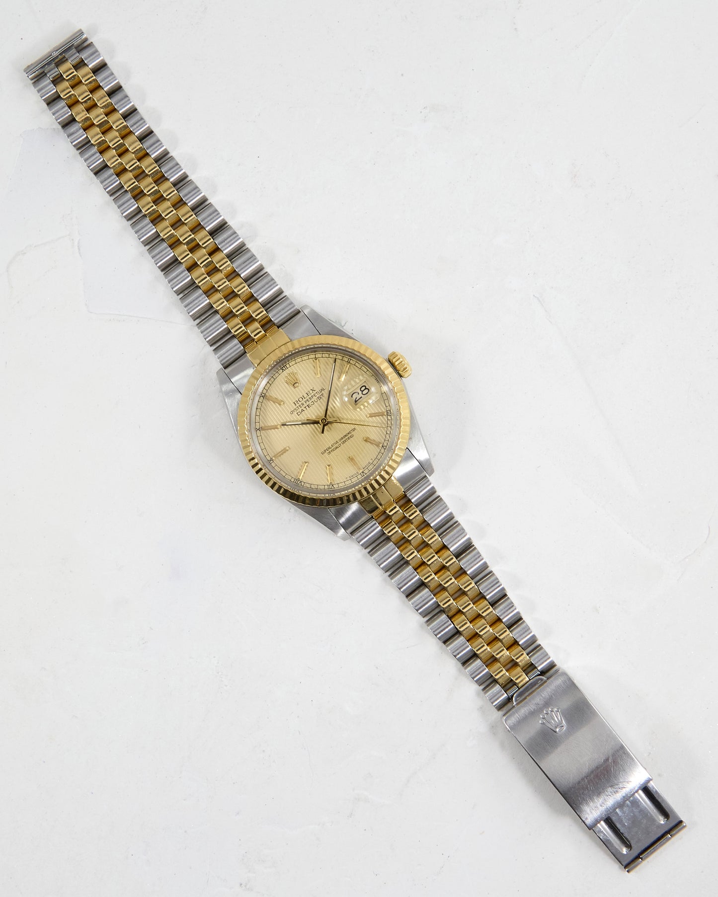 Rolex Datejust Champagne Tapestry Dial with Box & Papers