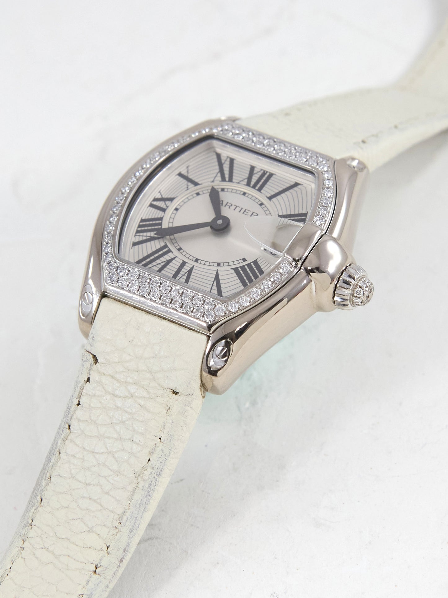 Cartier Roadster in White Gold with Diamonds and Box & Papers