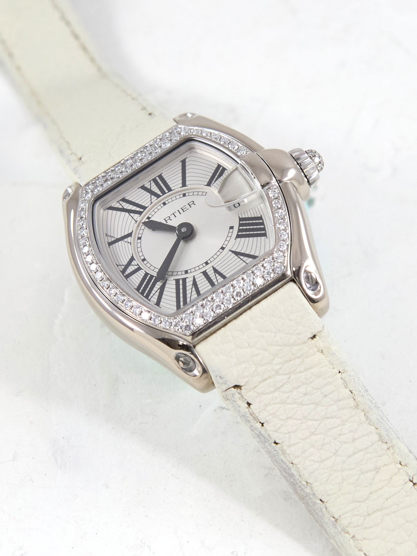 Cartier Roadster in White Gold with Diamonds and Box & Papers